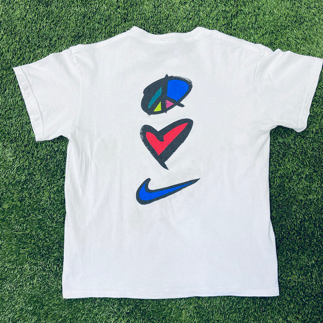 Nike Vintage 'Peace Love Nike' White T-shirt