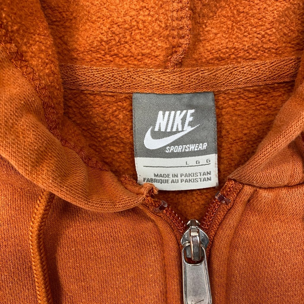 Nike Vintage Orange Zip Up Hoodie, L - Banana Stand