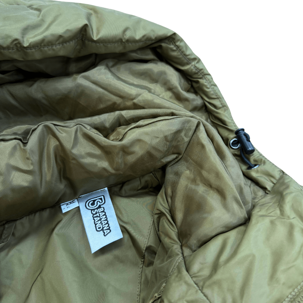 Oversized Puffer Jacket, Olive Green - Banana Stand