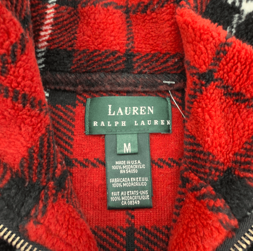 Vintage Ralph Lauren Plaid Quarter Zip, XL - Banana Stand
