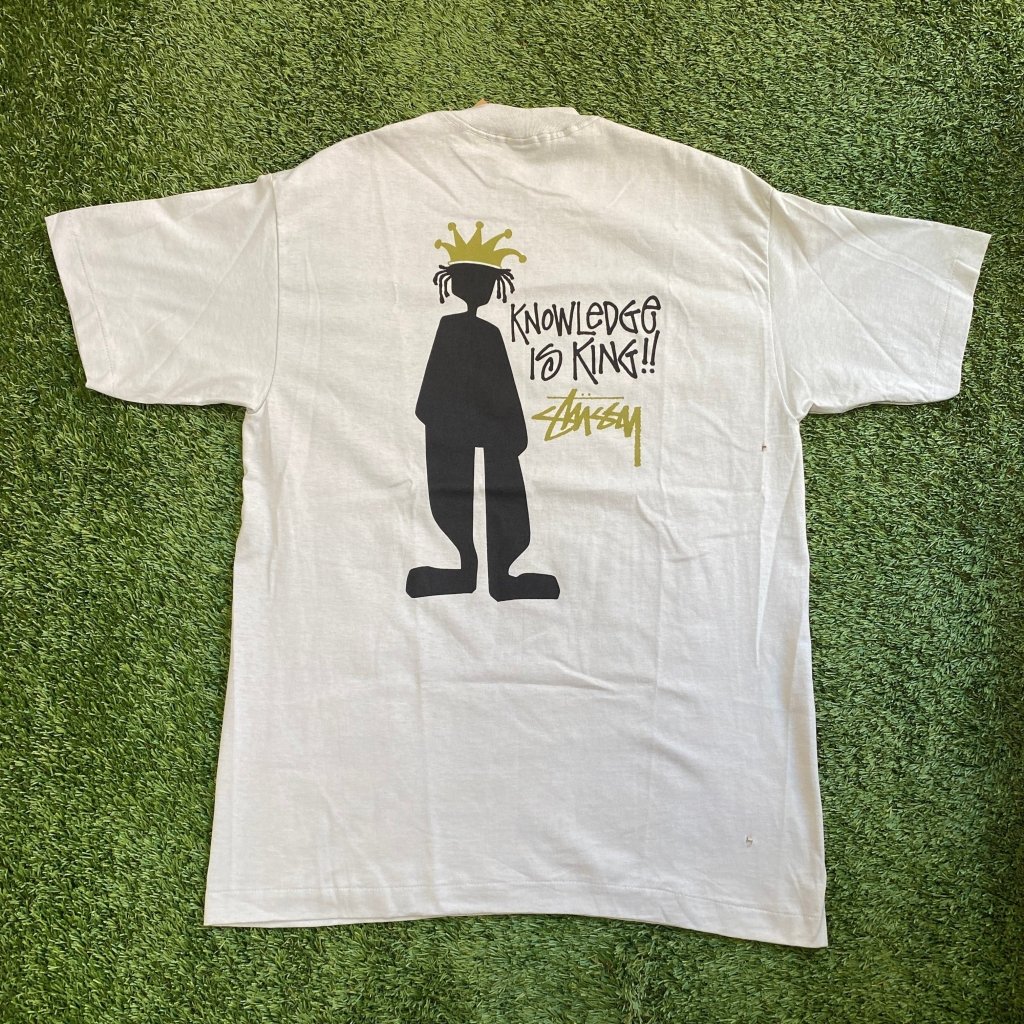 Vintage Stussy 'Knowledge is King' Short Sleeve, XL - Banana Stand