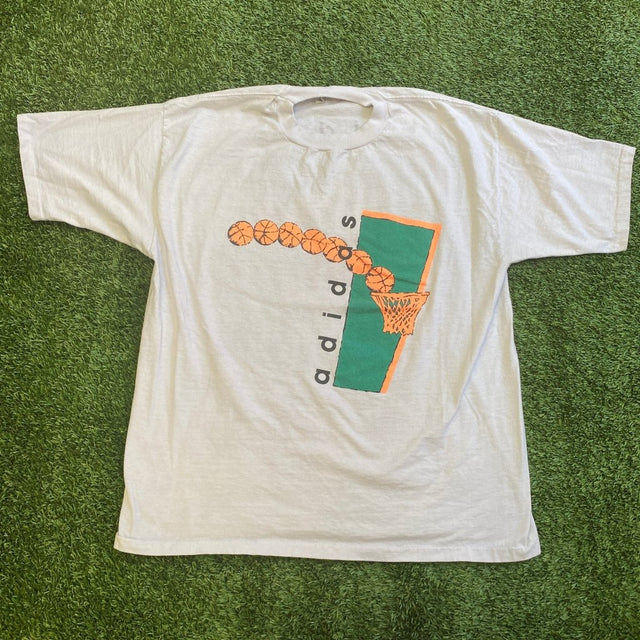 1980s Adidas Vintage Basketball Double Sided Graphic T-shirt, XL - Banana Stand