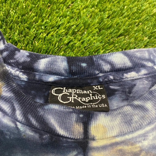 90s ANIMAL BLUE TIE DYE T-SHIRT, XL - Banana Stand