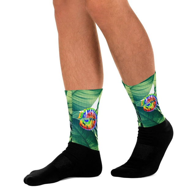 Tropical print Socks & tie-dye