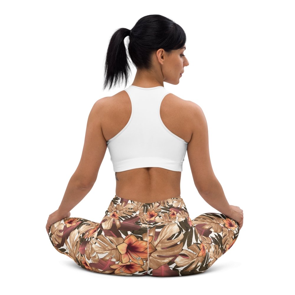 Leggings w/ Tropical Fall Print - Banana Stand