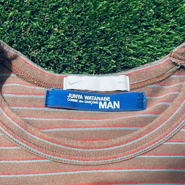 Nike X Junya Watanabe Comme des Garçons Hike Nike T Shirt (Brown Striped) - Banana Stand