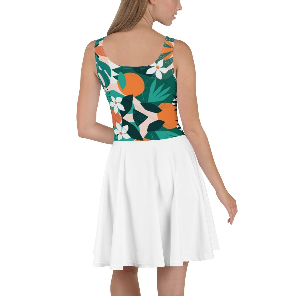 Orange Tropic Skater Dress - Banana Stand