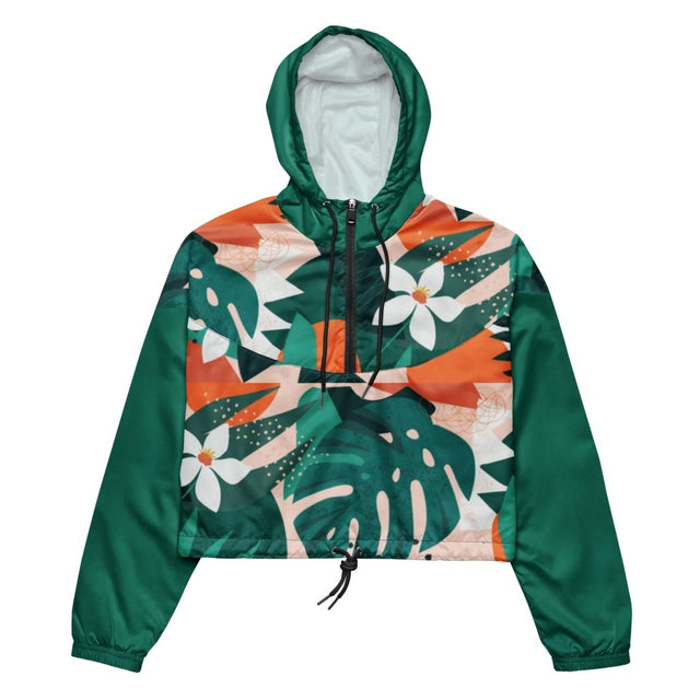 Tropical Blast Cropped Windbreaker - Banana Stand