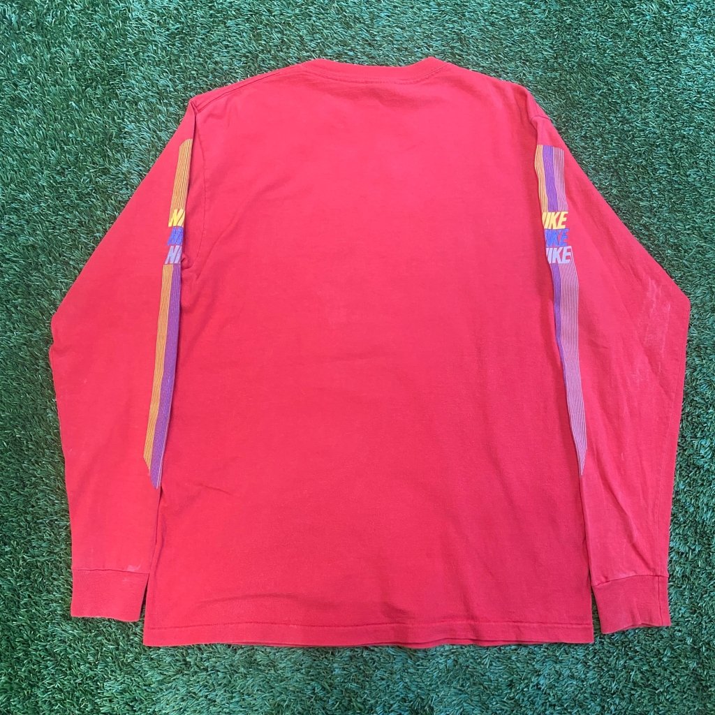 Vintage Nike 1985 Triple Swoosh Red Long Sleeve, M - Banana Stand