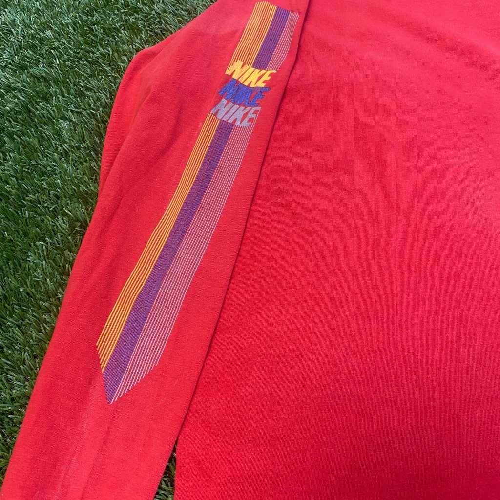 Vintage Nike 1985 Triple Swoosh Red Long Sleeve, M - Banana Stand