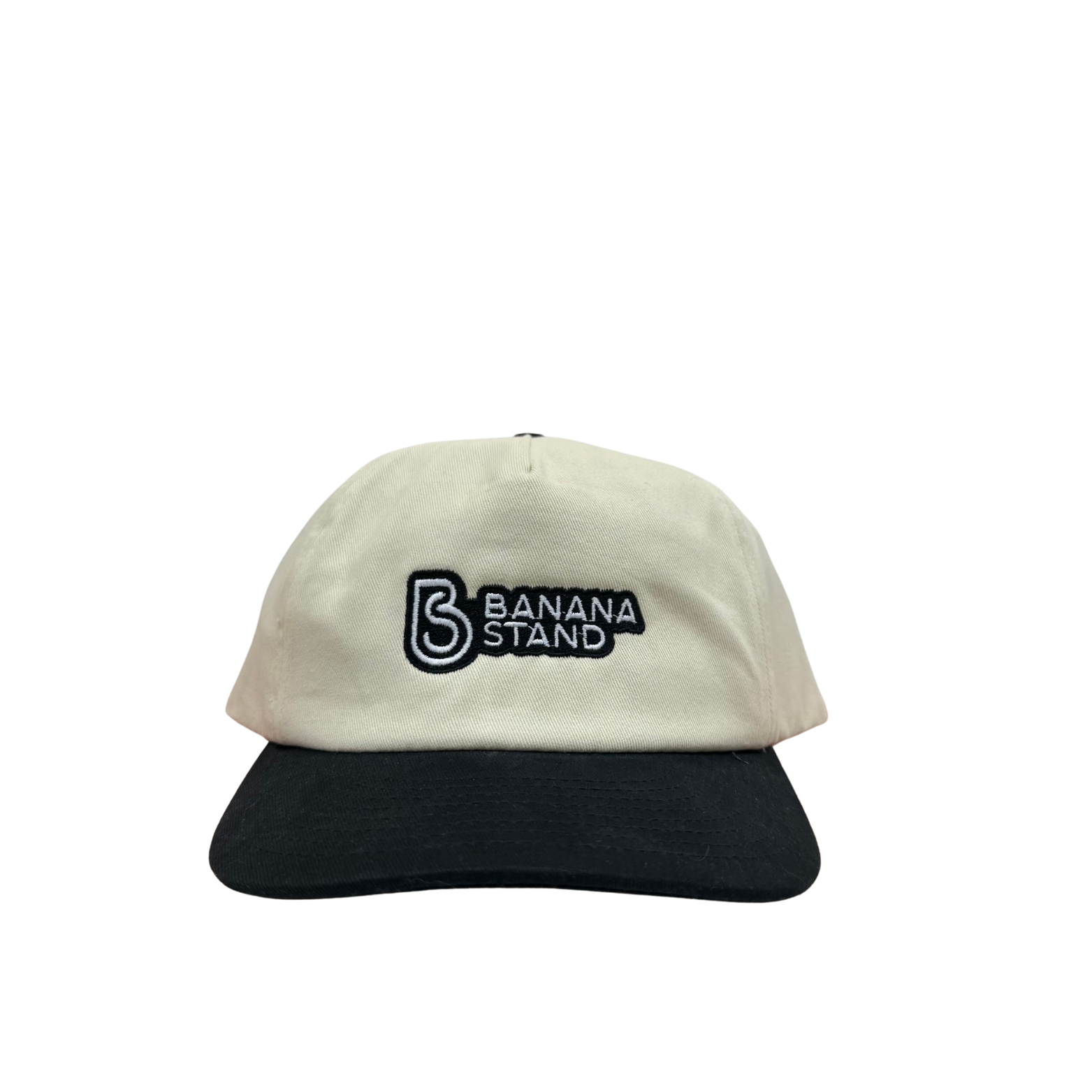 Banana Stand Cream/Black Snapback Hat with Burlington, Vermont