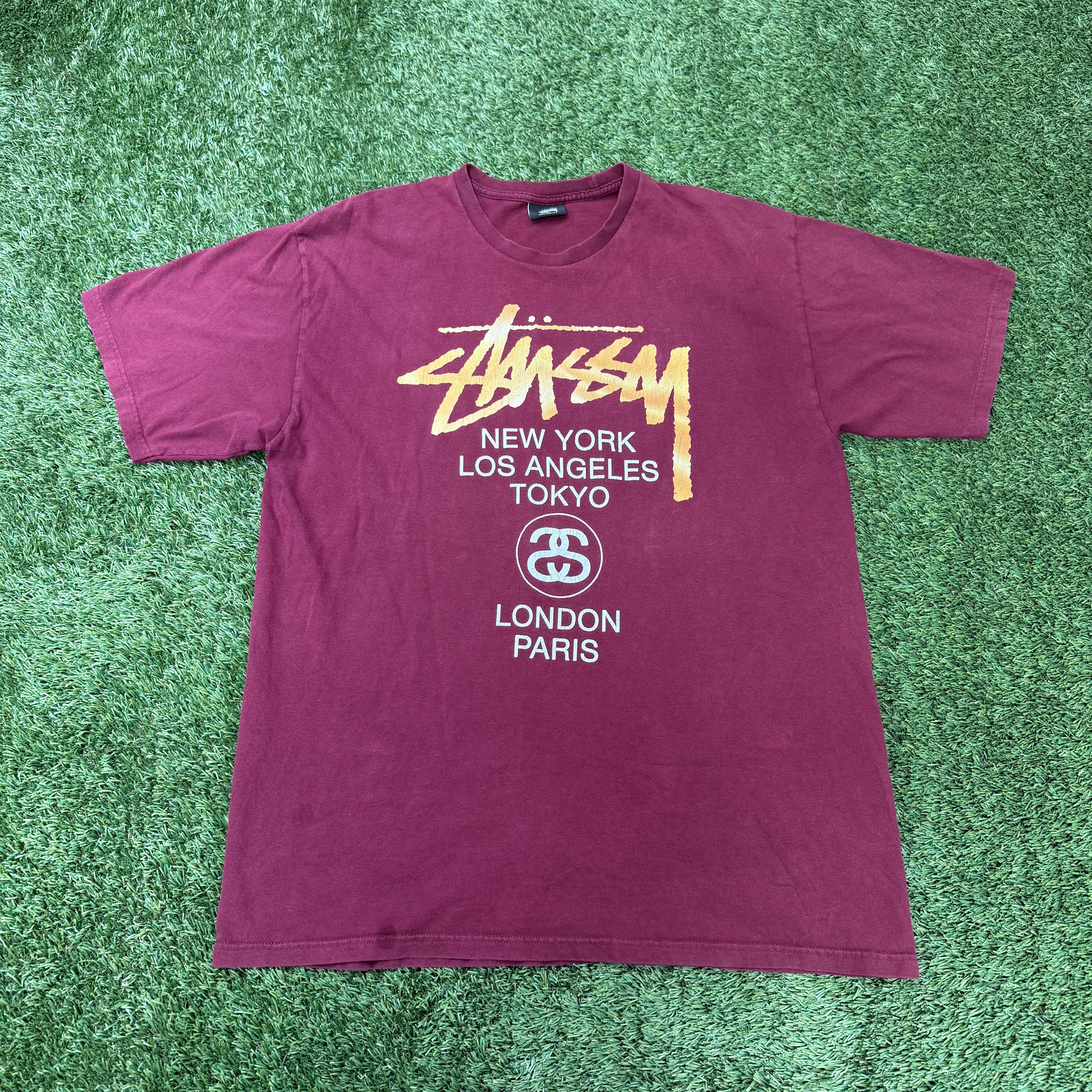 Vintage Stussy Red Short Sleeve T-shirt, XL