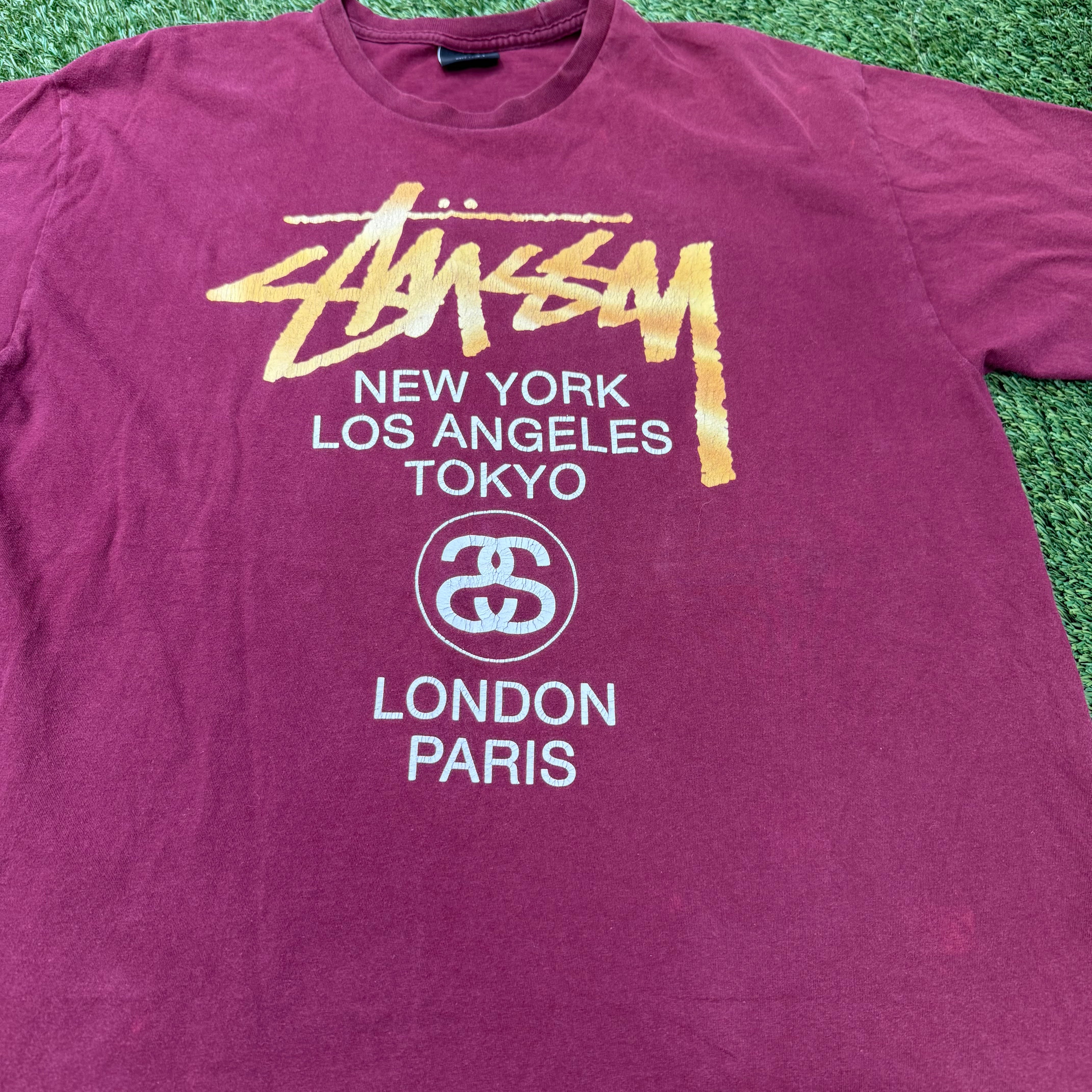 Vintage Stussy Red Short Sleeve T-shirt, XL