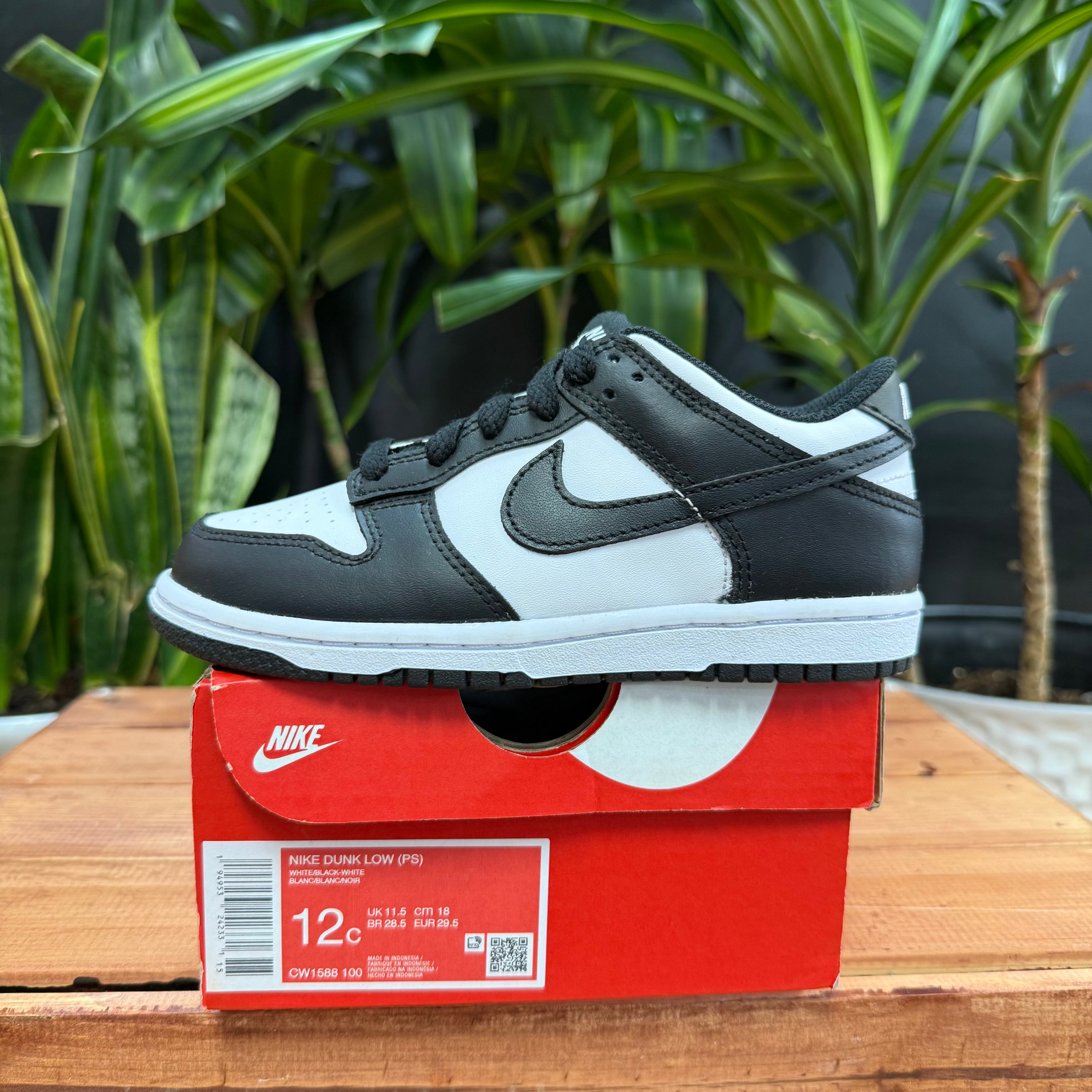 Nike Dunk Low Retro White Black Panda (PS), 12C
