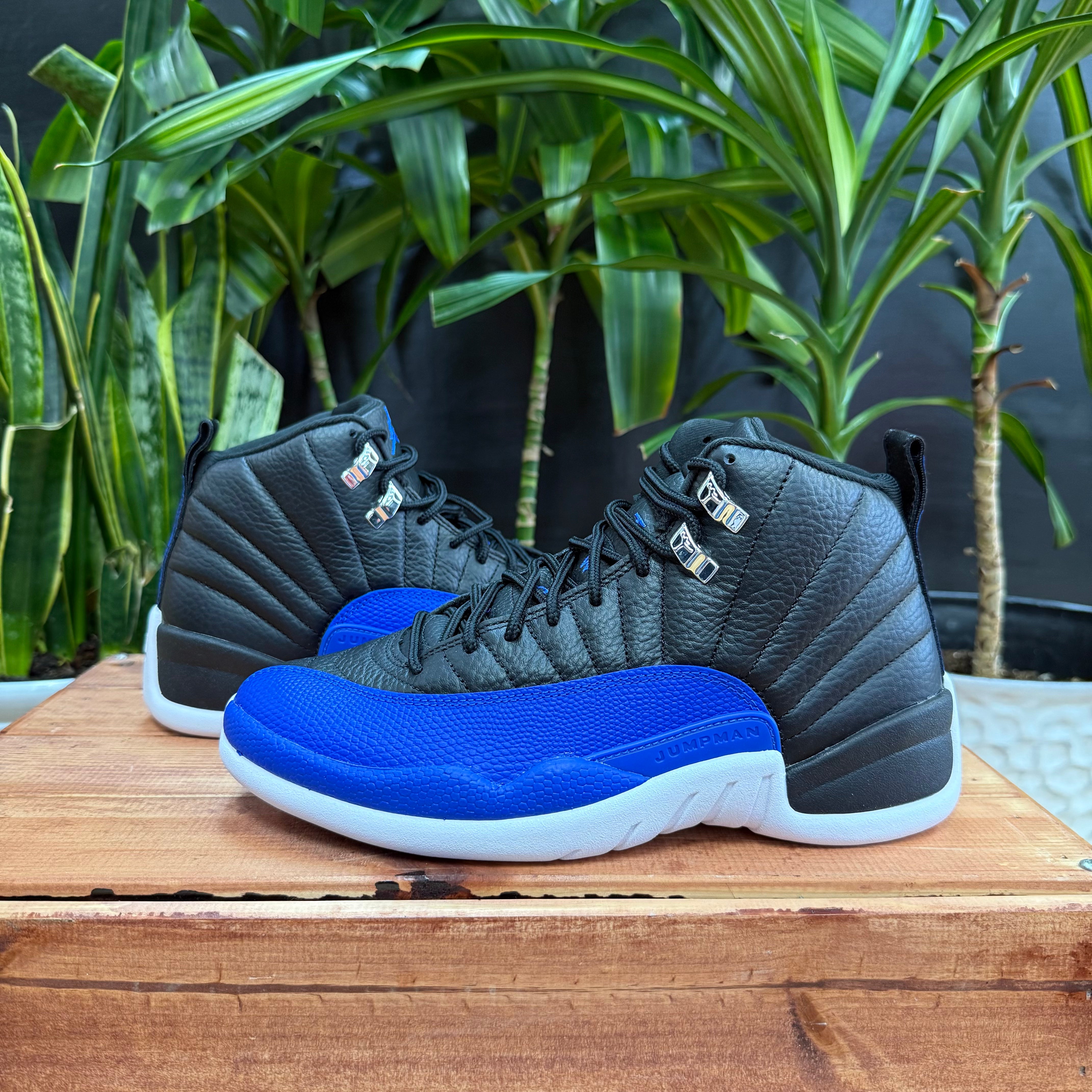 Jordan 12 Retro Black Hyper Royal, Mens 7, W8.5