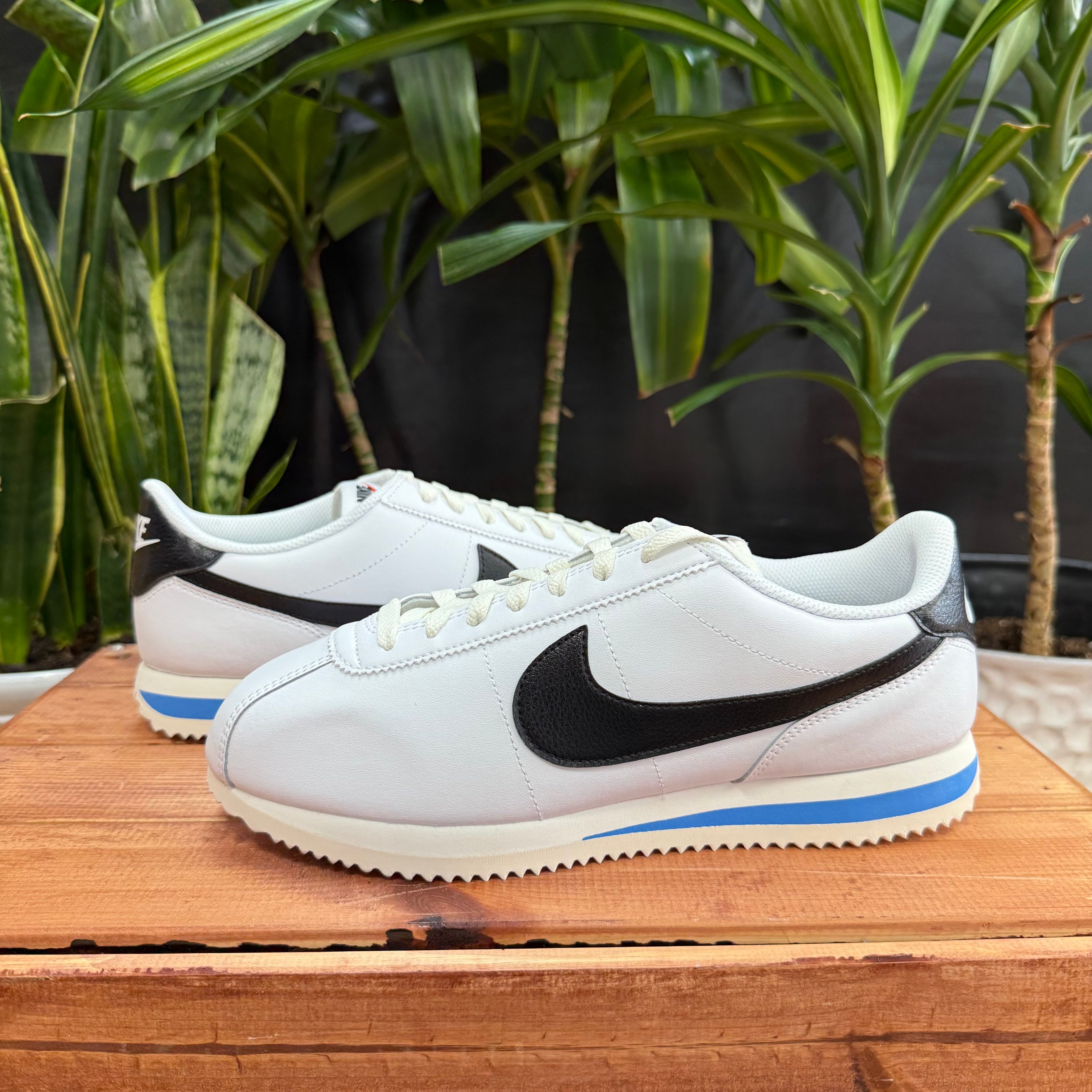 Nike Cortez White, Black, Baby Blue, Mens 8, W9.5