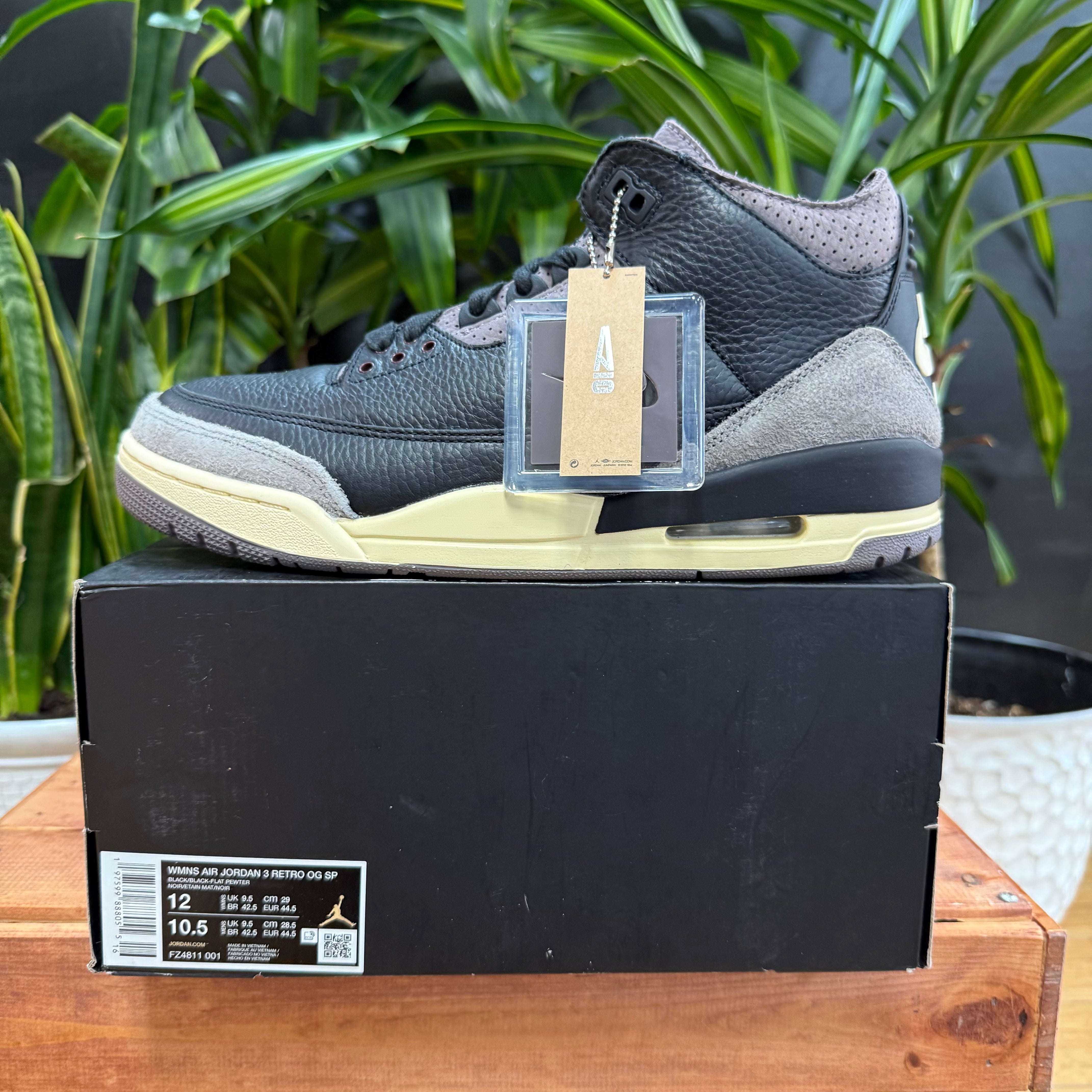 Jordan 3 Retro OG SP x A Ma Maniére 'While You Were Sleeping', Mens 10.5,W12