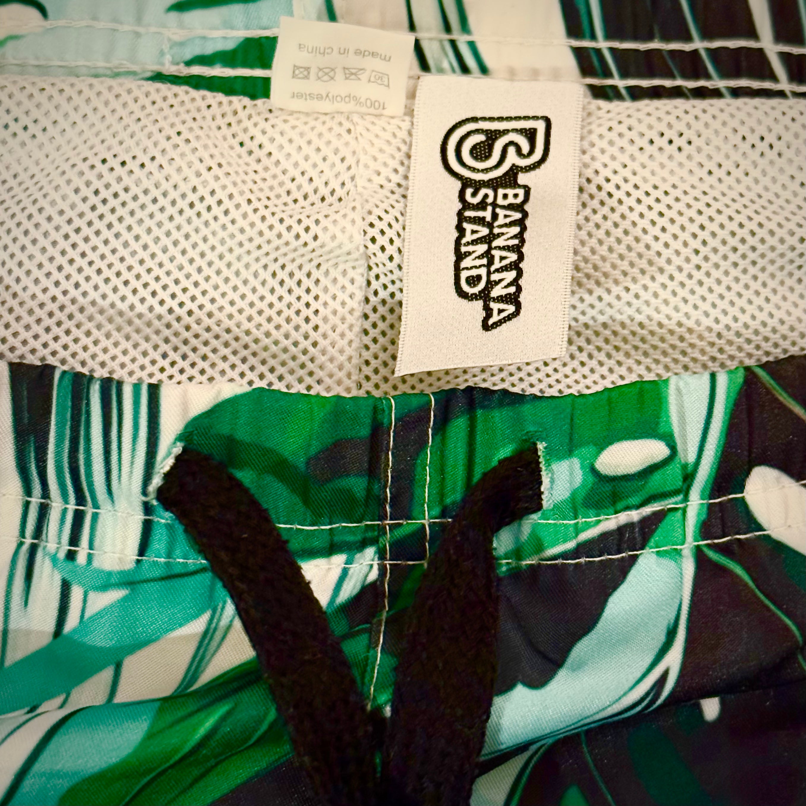 Banana Stand Tropical Swim Shorts With Embroidery Logo