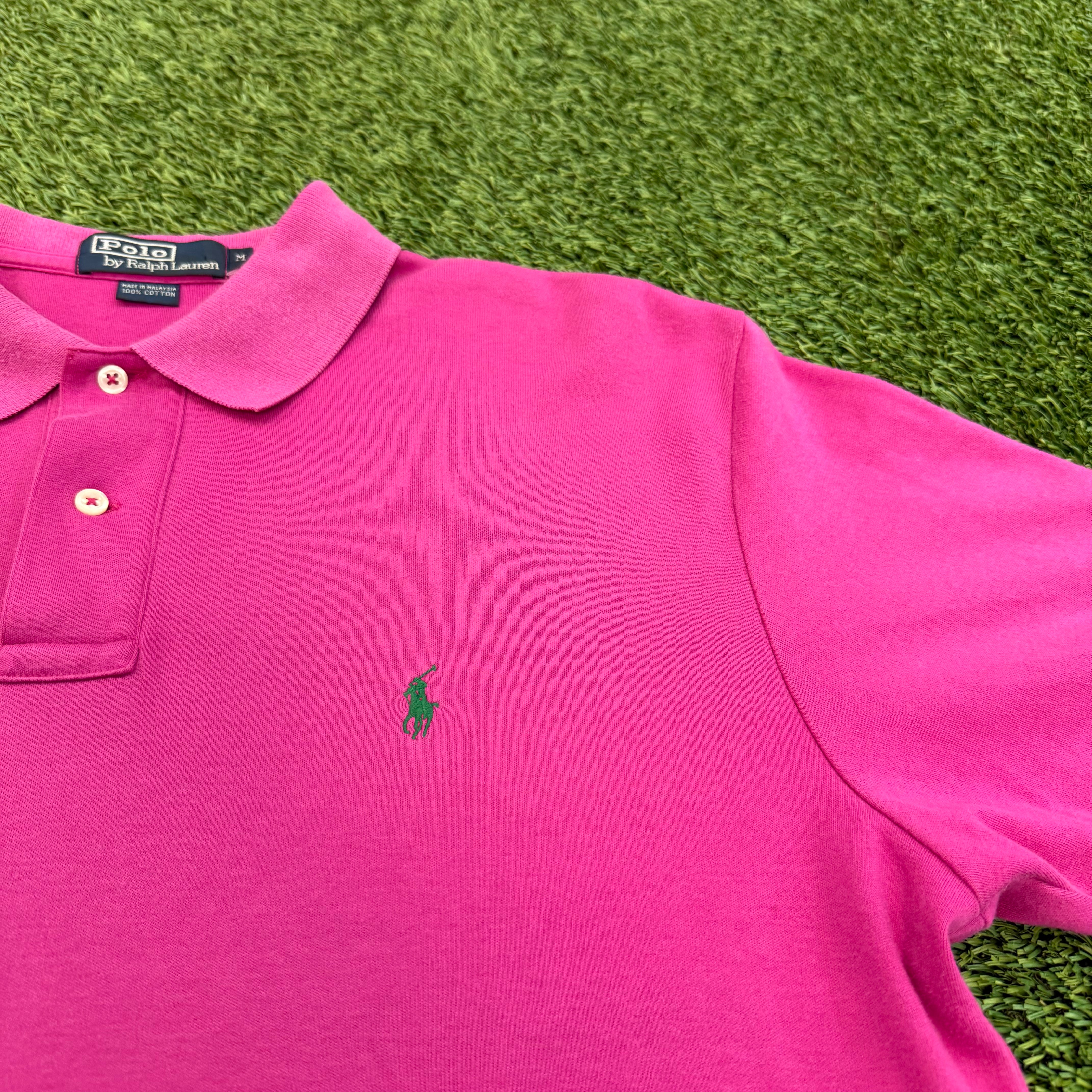 Vintage Polo Ralph Lauren Magenta Short Sleeve Polo, M