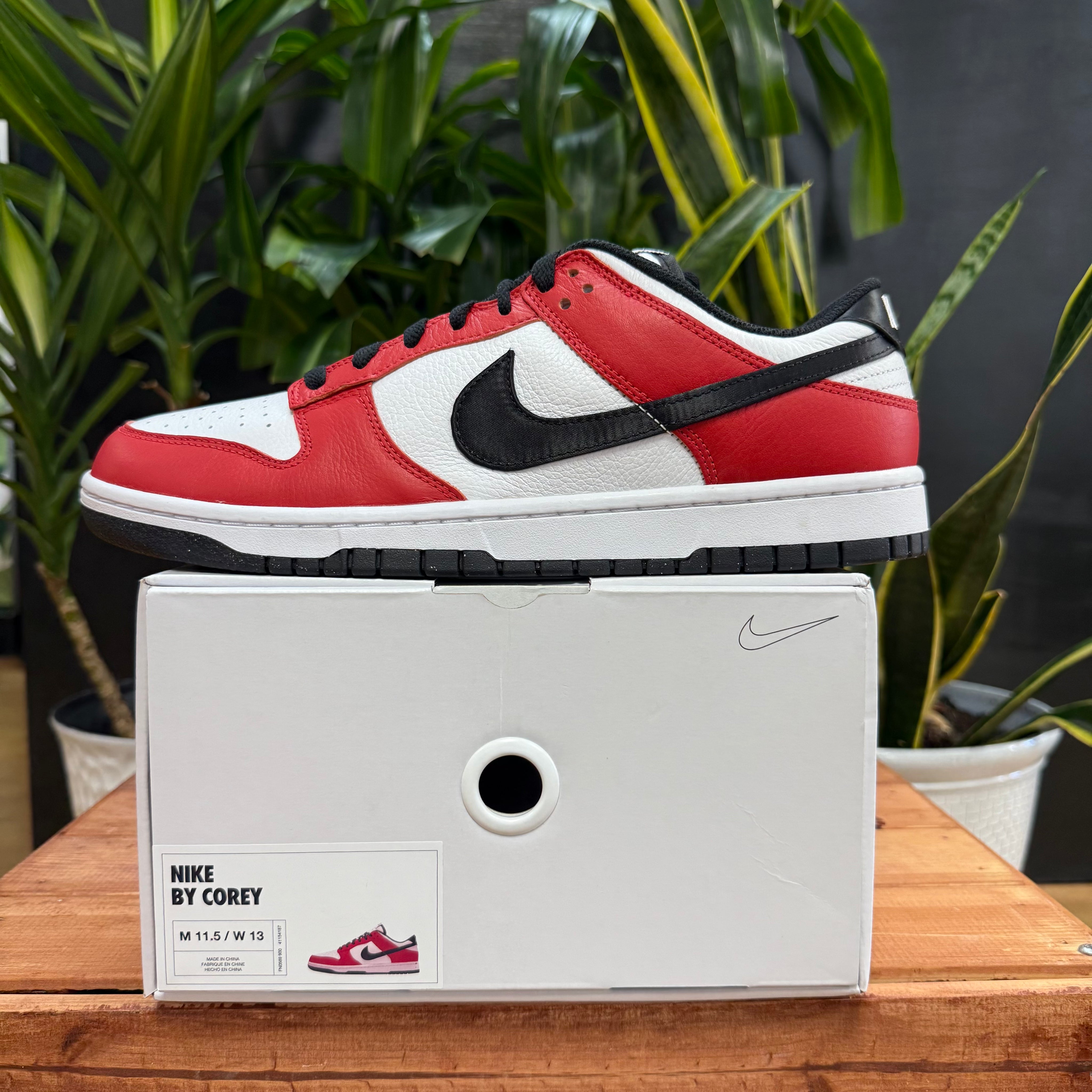 Nike Dunk by You (White/Red) Corey, Mens 11.5