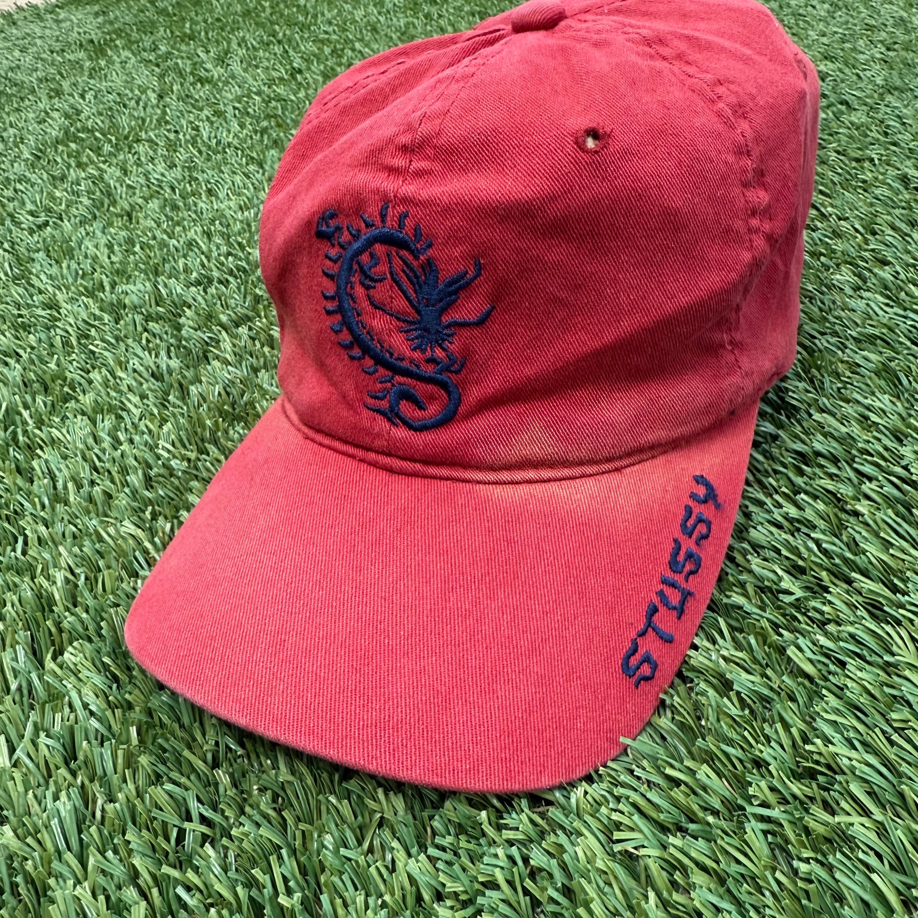 Vintage Stussy Monster Hat, Red