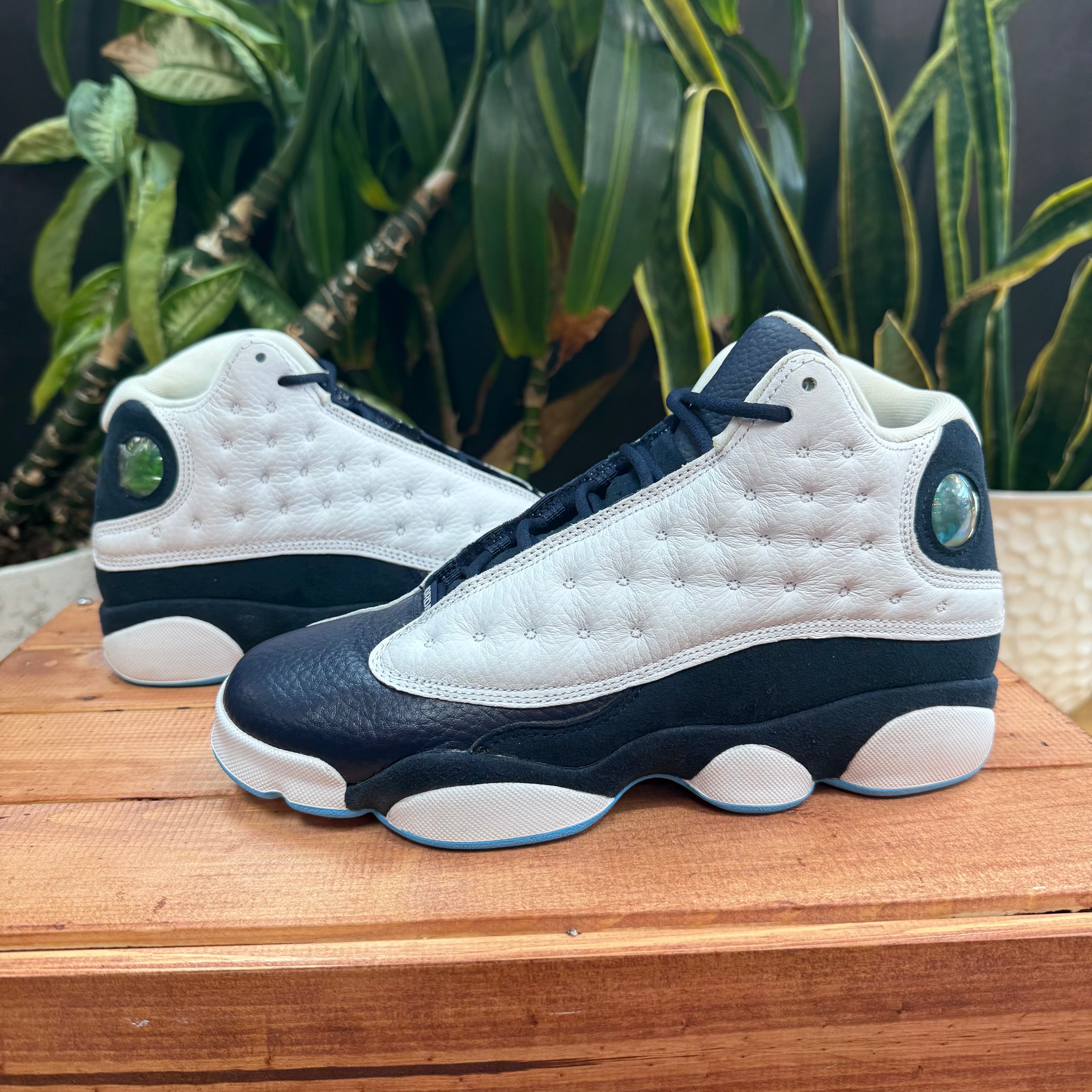 Jordan 13 Retro White Obsidian Powder Blue, Mens 7, W8.5