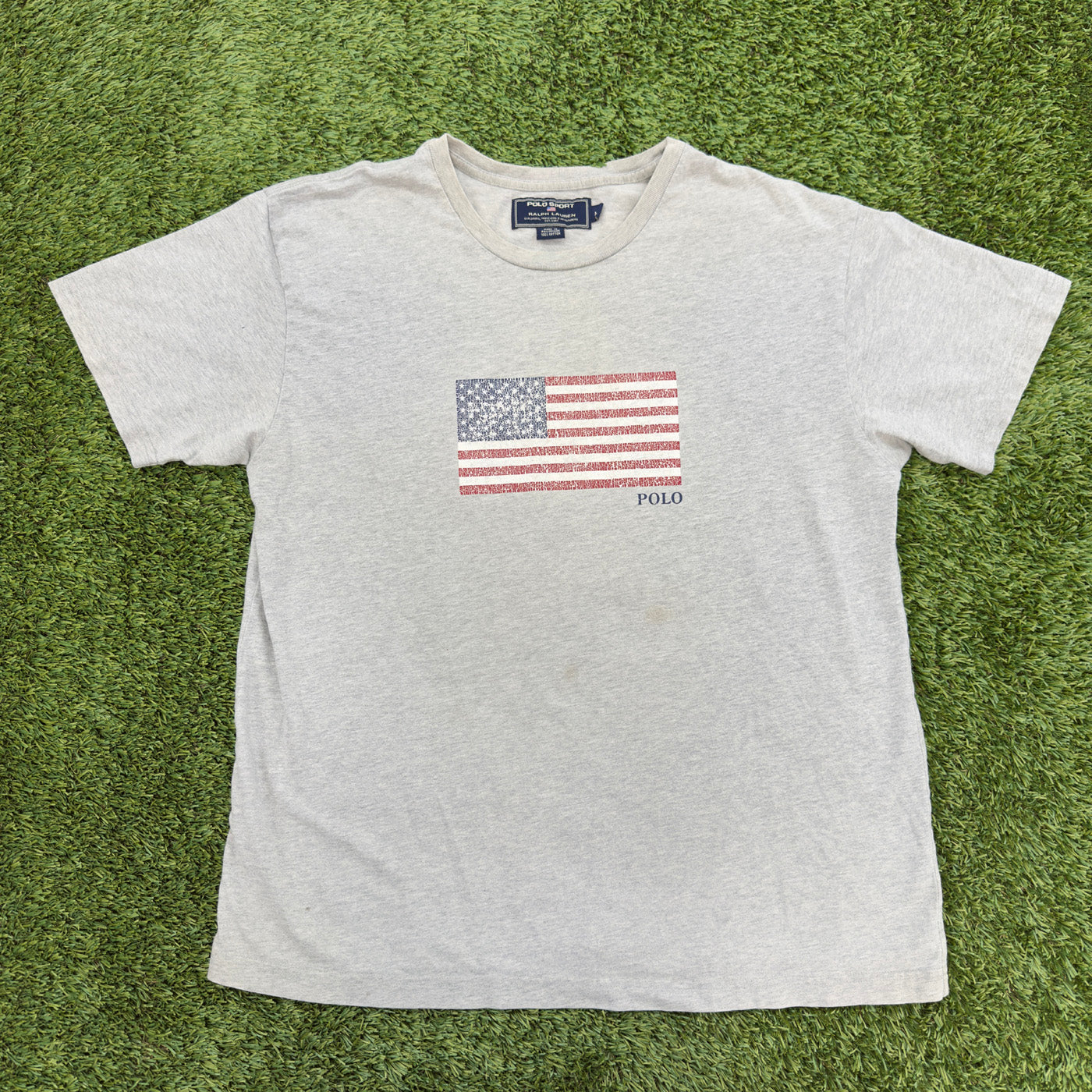 Vintage Polo Sport American Flag Short Sleeve, M