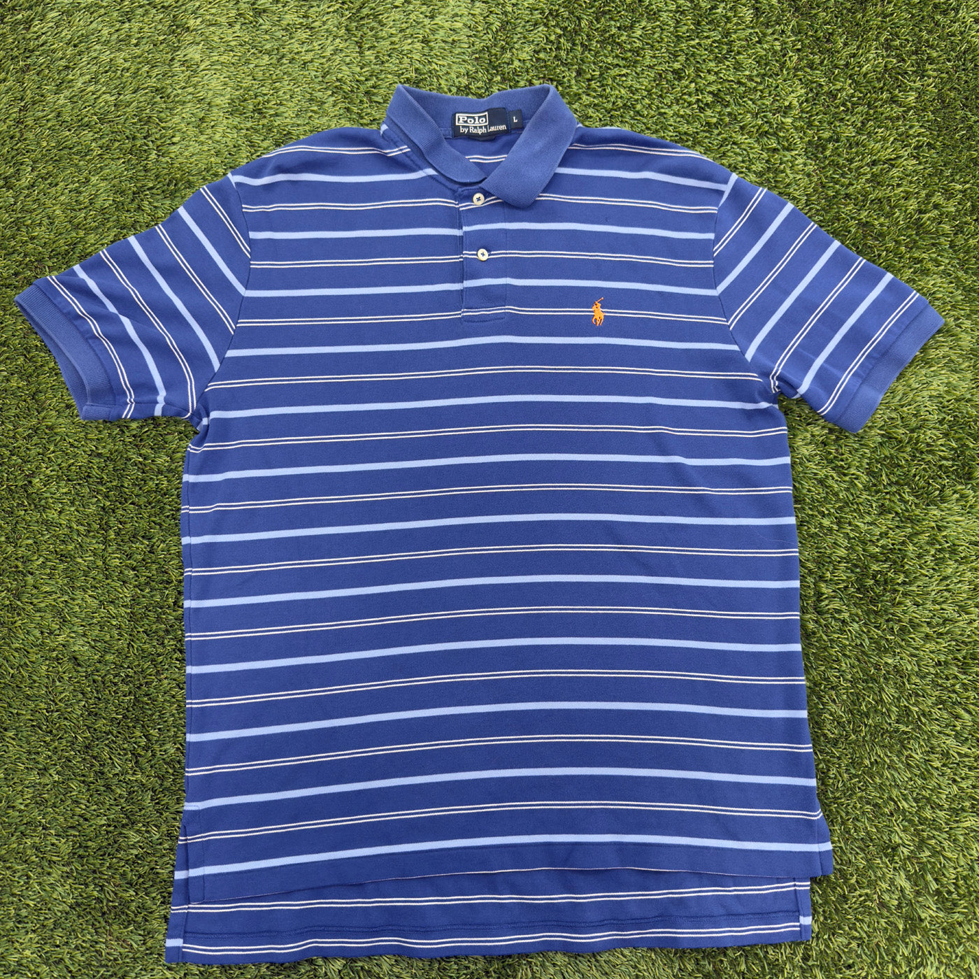 Vintage Ralph Lauren Polo, Blue Stripes L