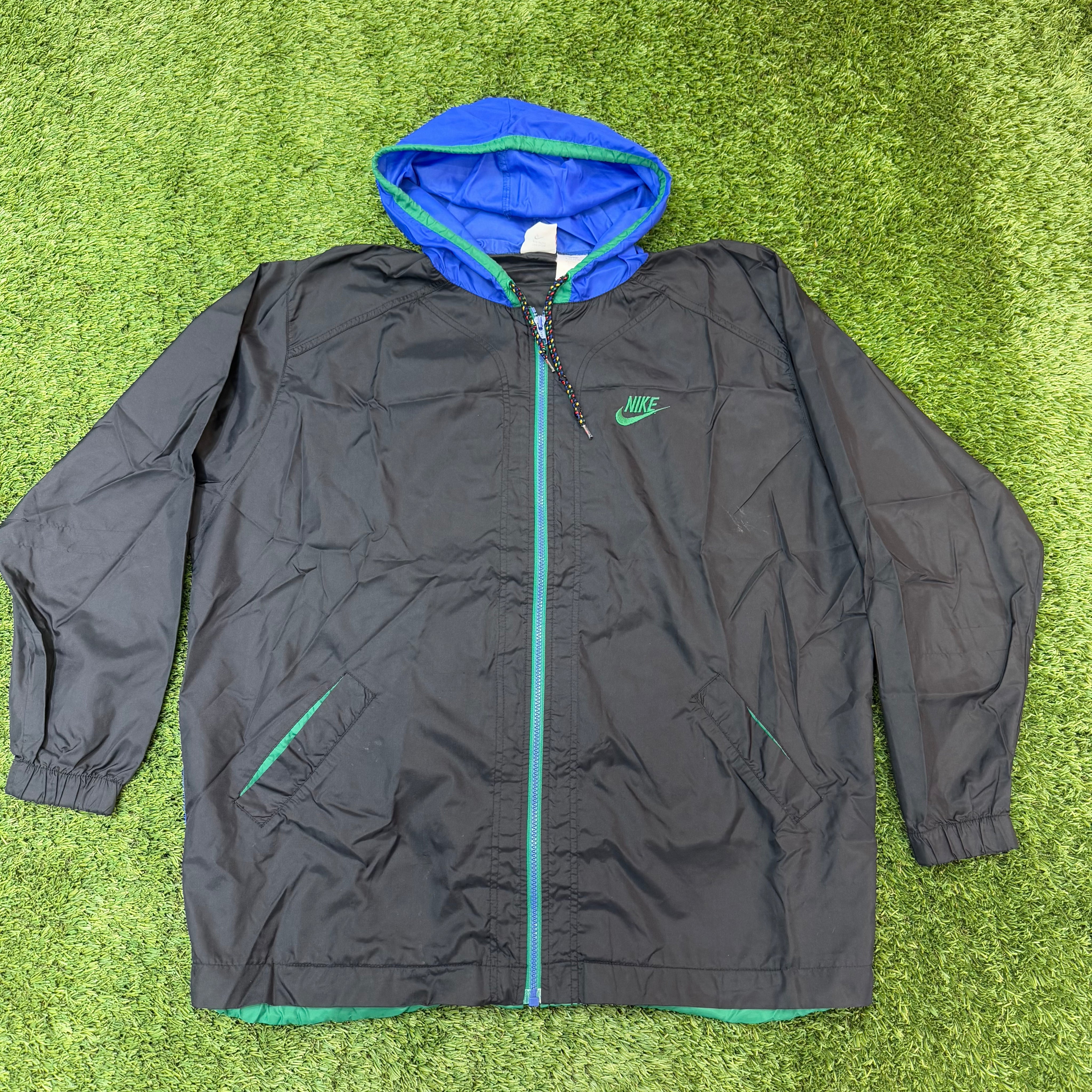 Nike Vintage 90s Zip Up Black windbreaker, XL