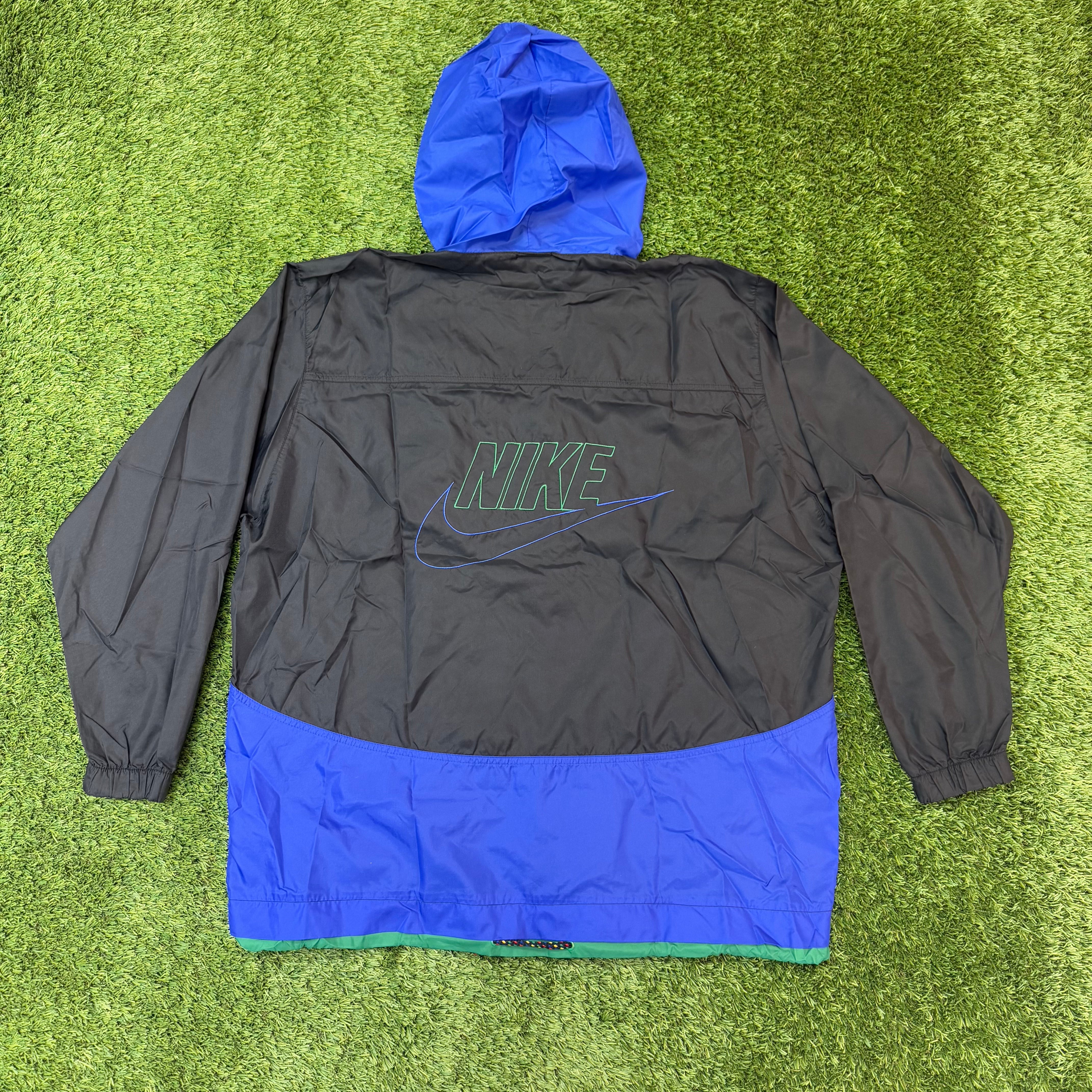 Nike Vintage 90s Zip Up Black windbreaker, XL