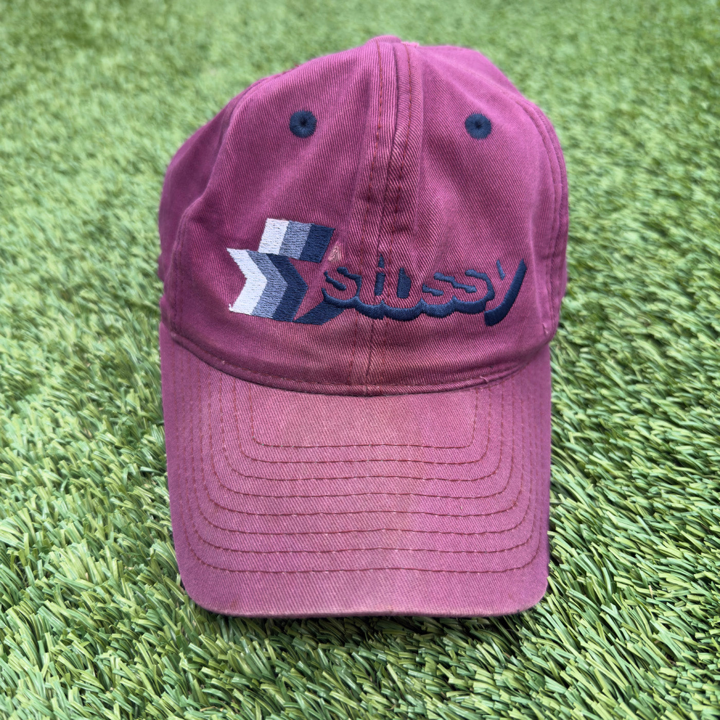 Vintage Stussy Maroon Snapback Hat