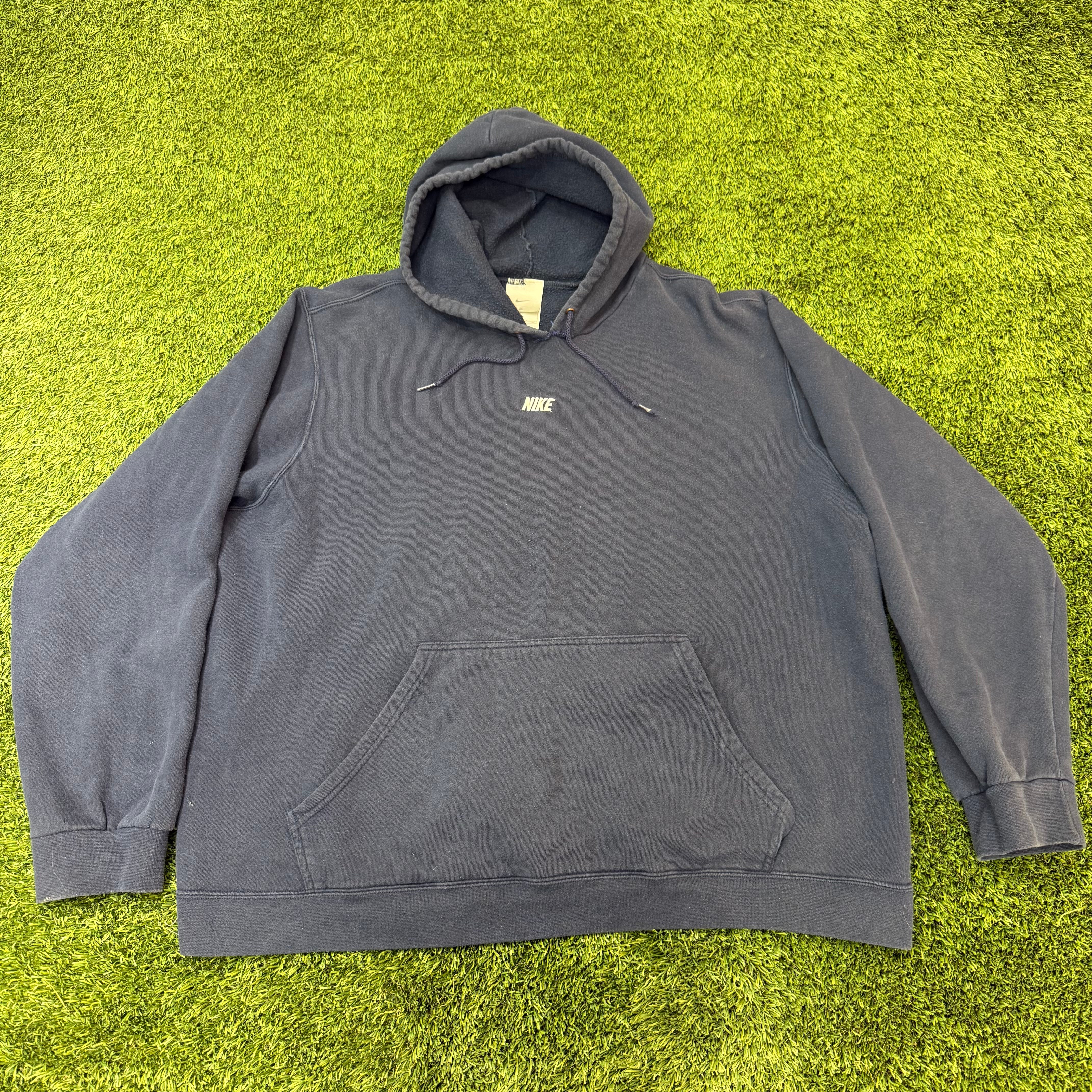 Nike Vintage Navy Spell Out Hoodie, XL