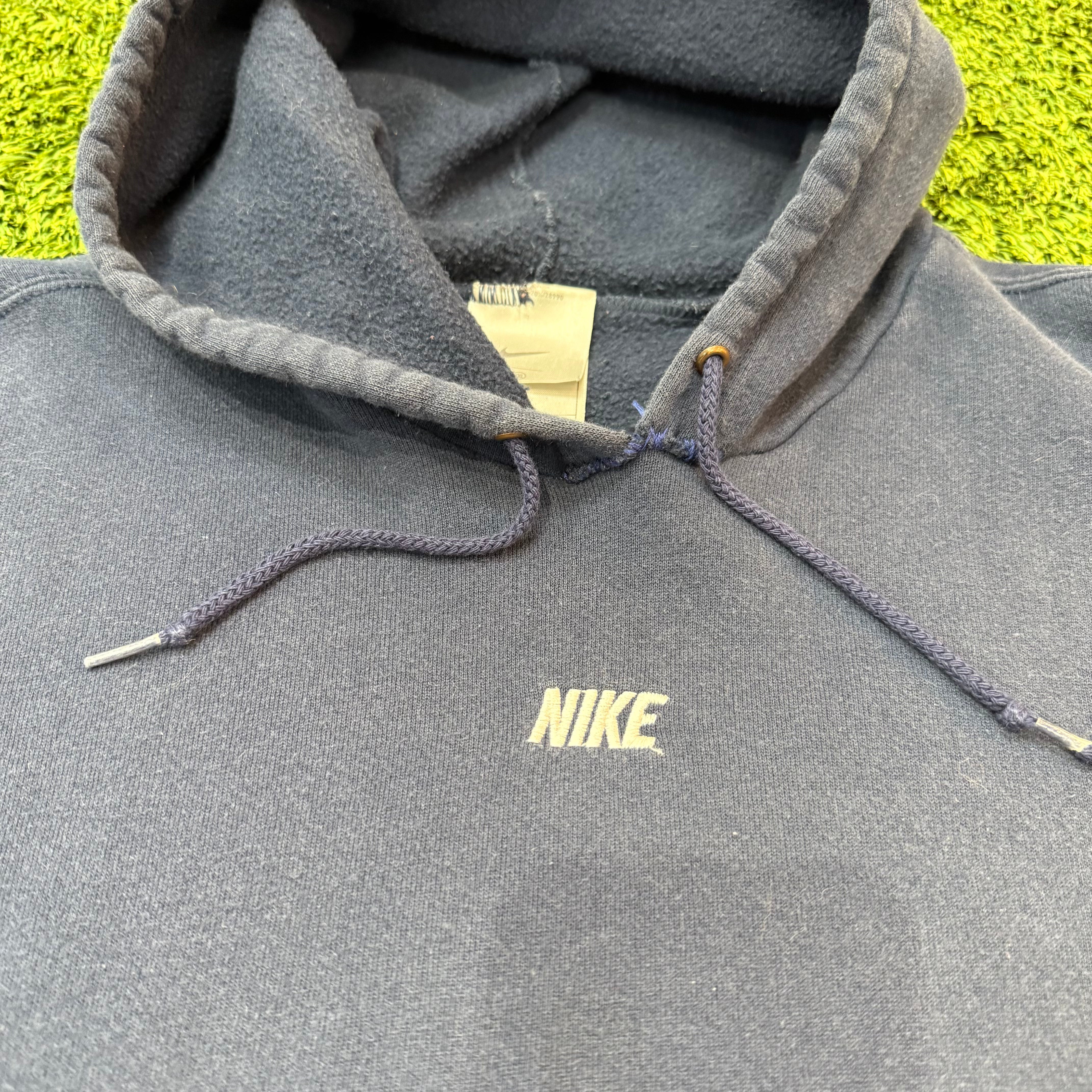 Nike Vintage Navy Spell Out Hoodie, XL