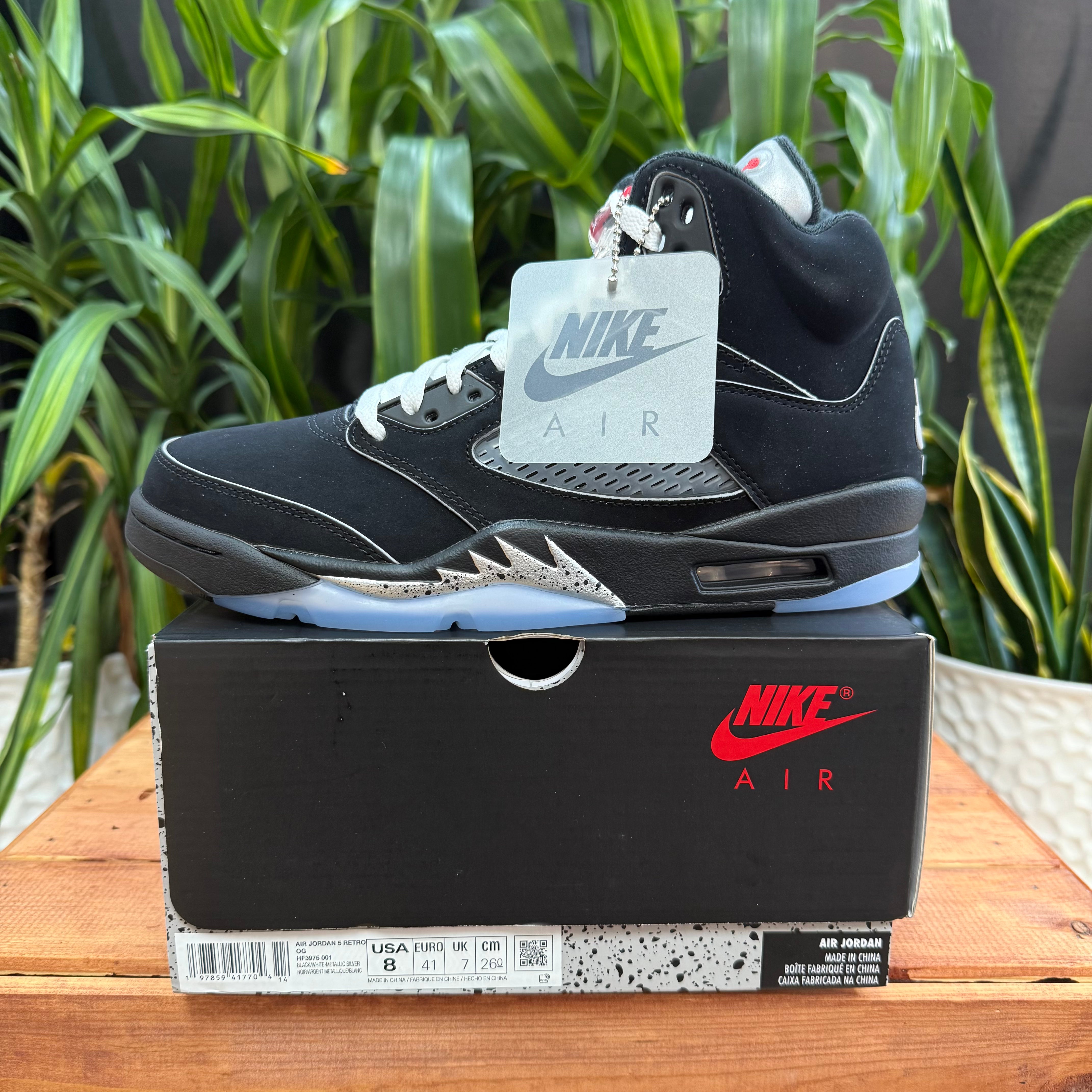 Jordan 5 Retro OG 'Black Metallic Reimagined', Mens 8, W9.5