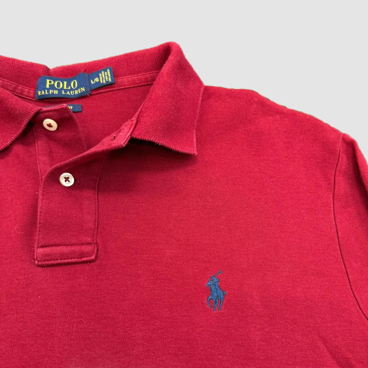 Vintage Polo Ralph Lauren Long Sleeve Polo Shirt, Red, L