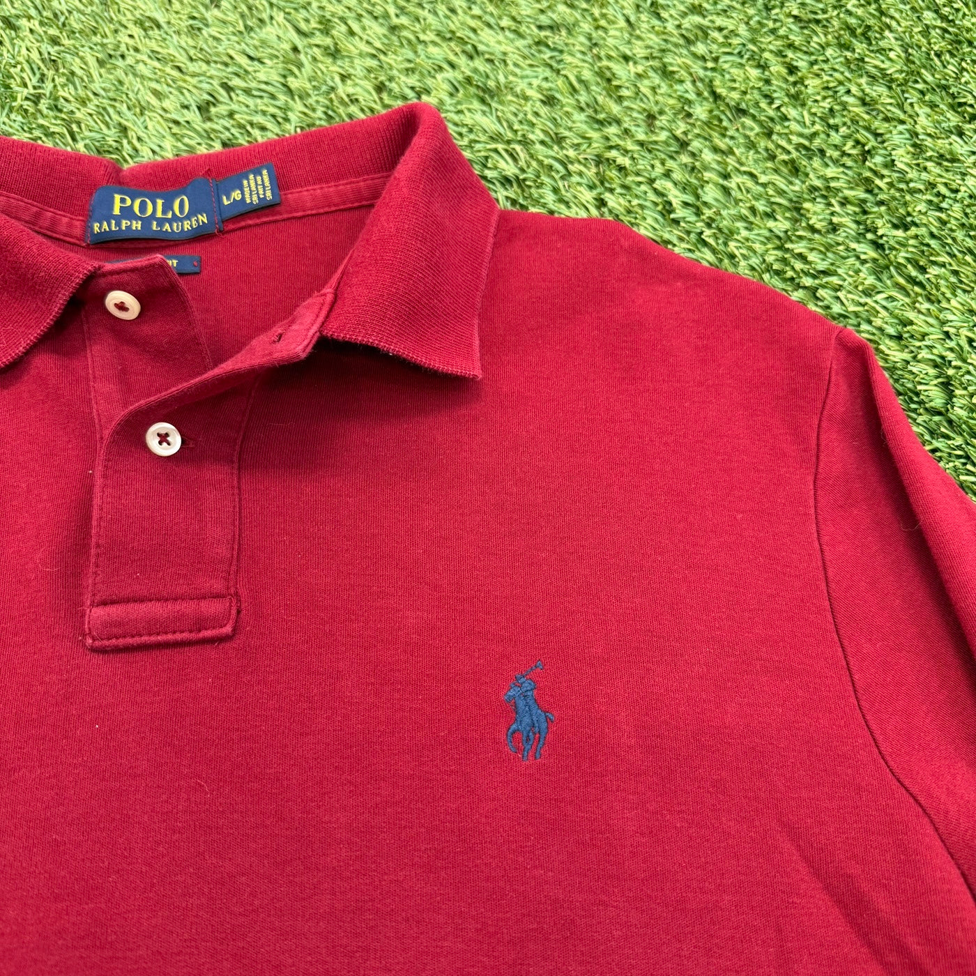 Vintage Polo Ralph Lauren Long Sleeve Polo Shirt, Red, L