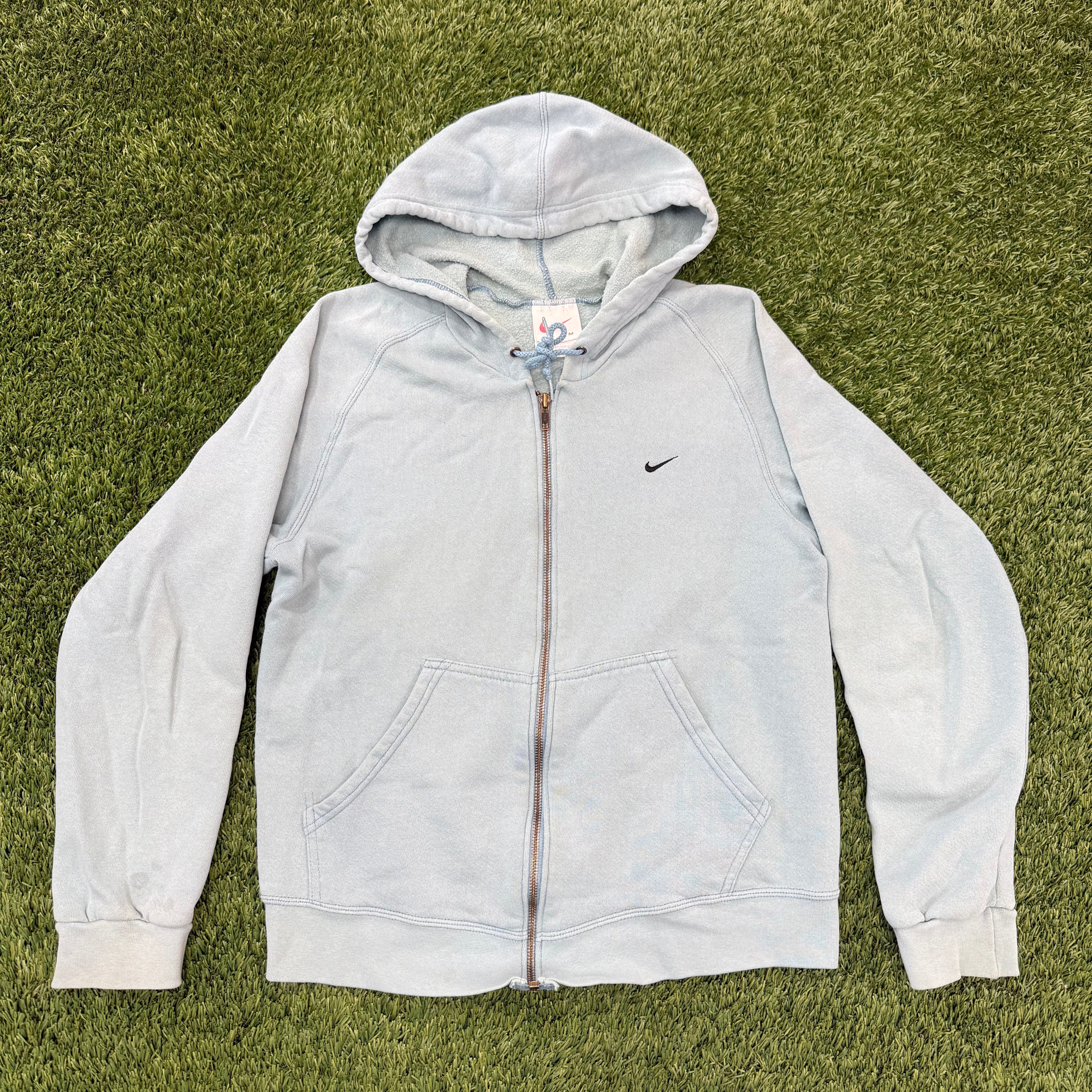 Nike Vintage Made in USA Sky Blue Zip Up Hoodie, M