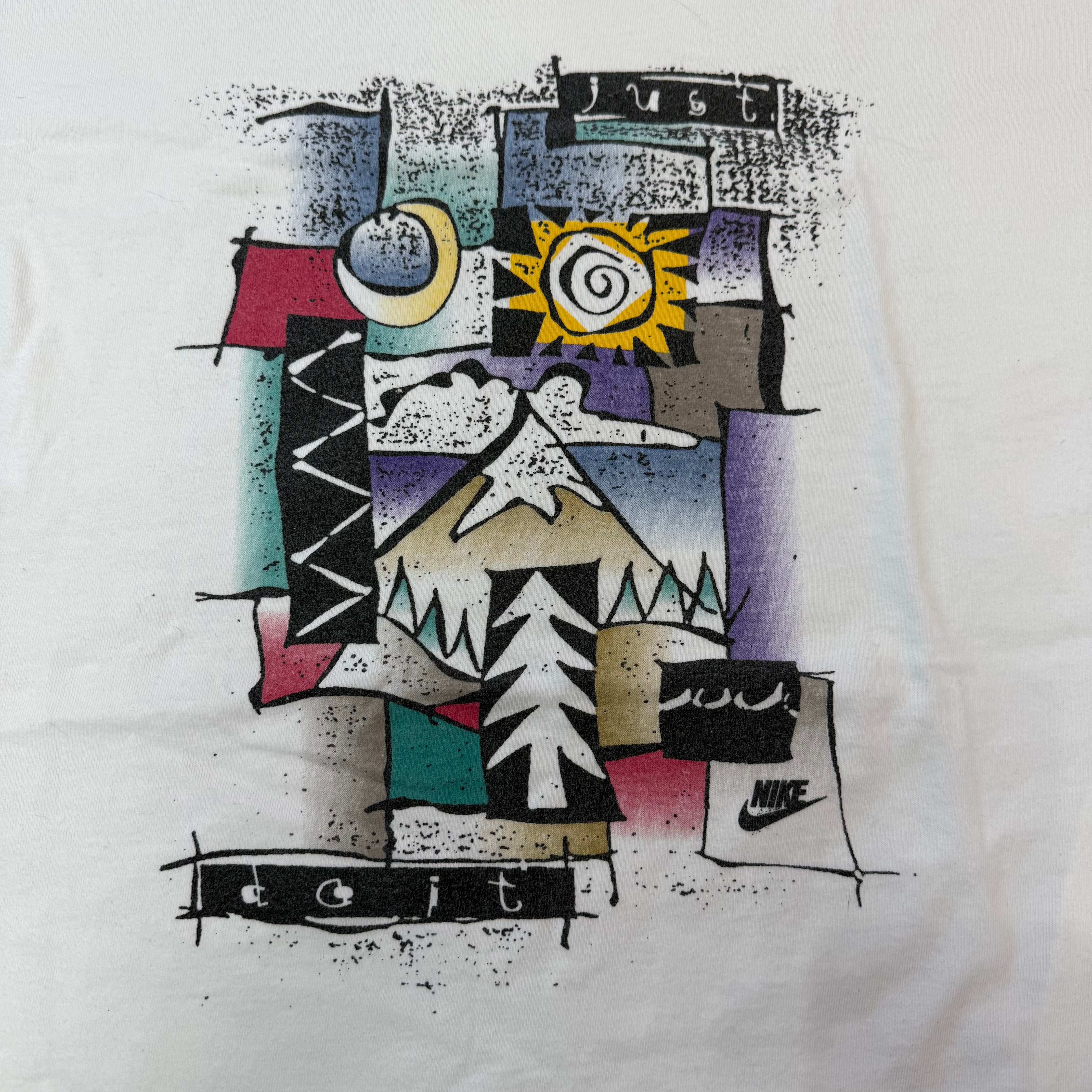 Nike Vintage 'Just Do It' White Short Sleeve, L