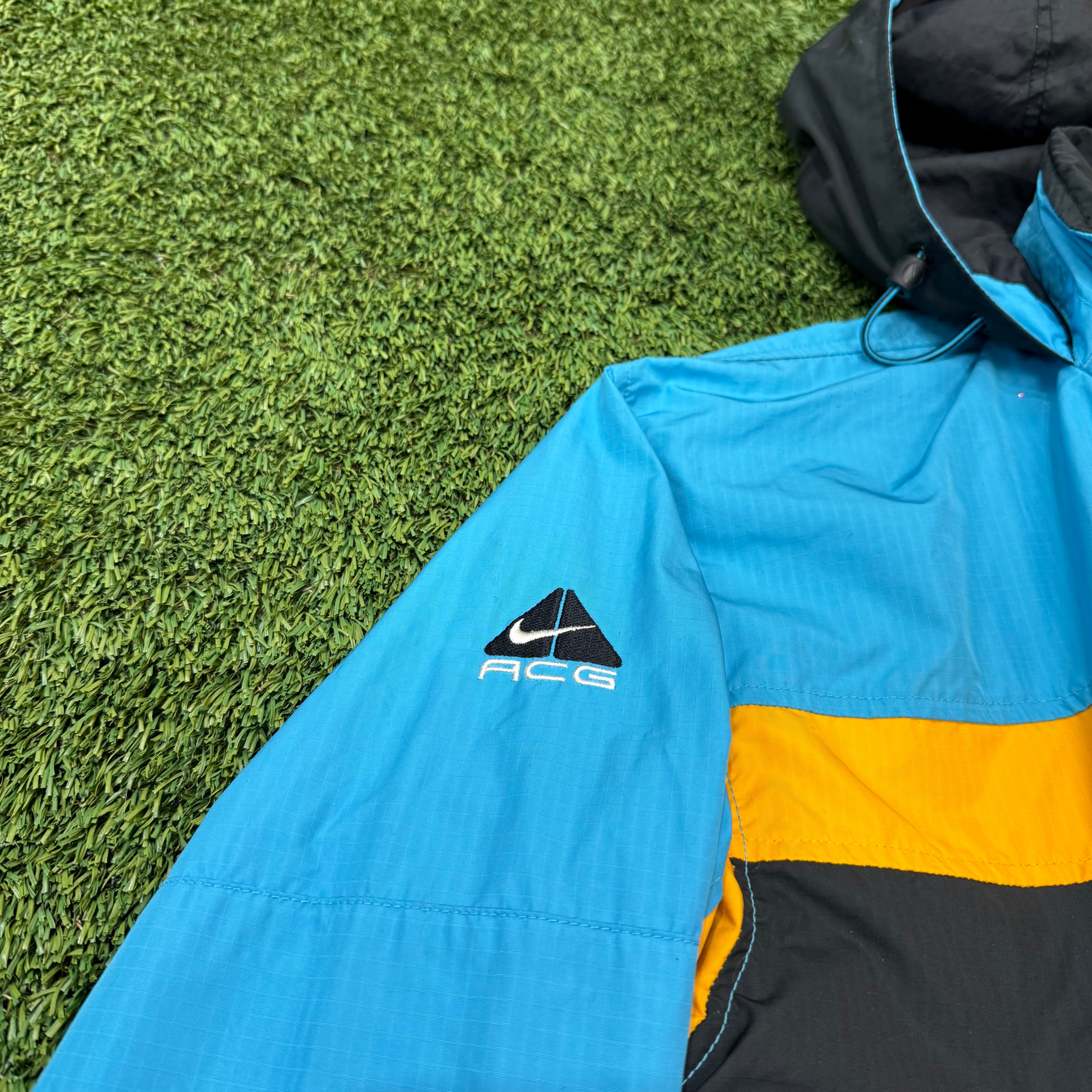 Nike Vintage ACG Yellow and Blue Jacket, L