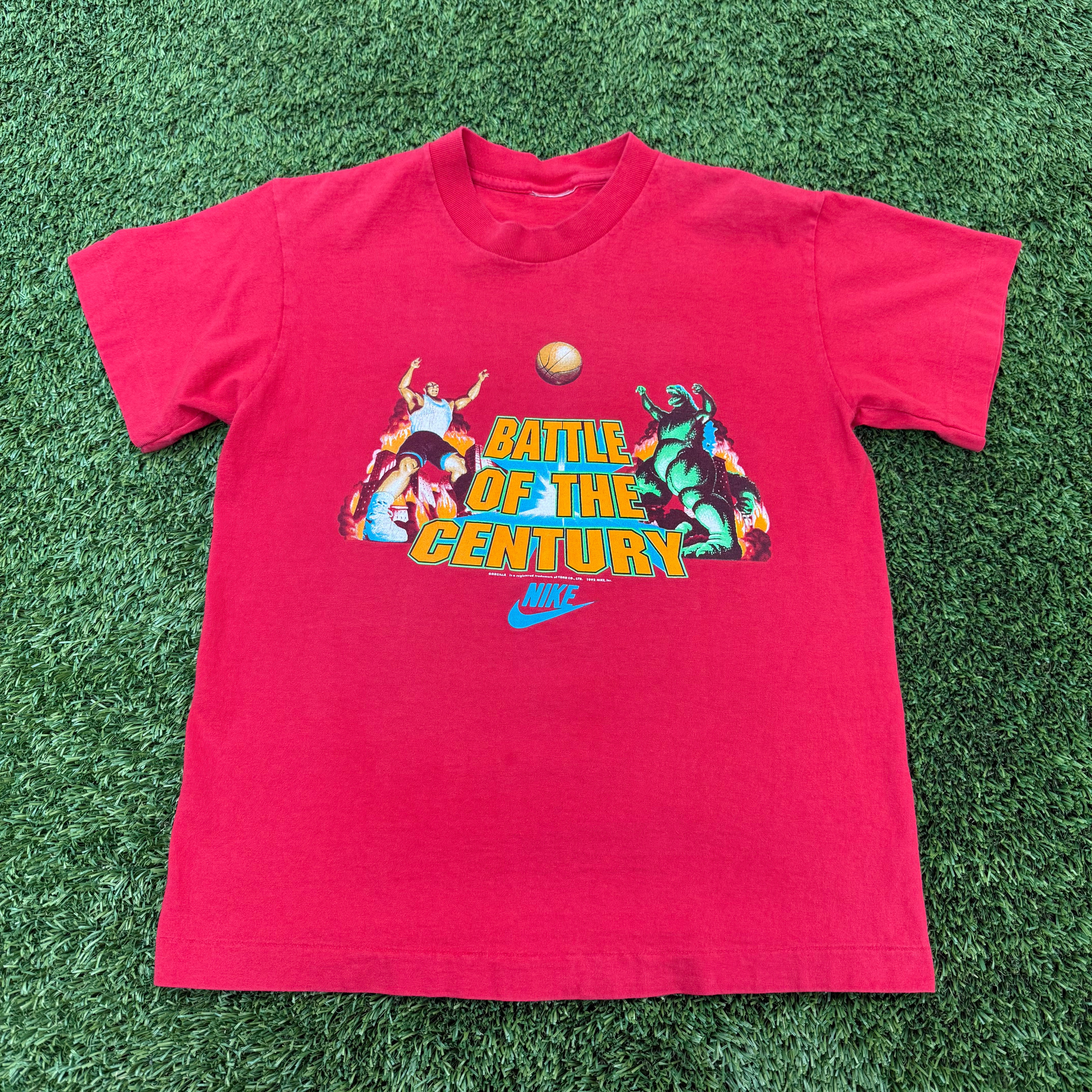 Nike Vintage 1992 Barkley vs. Godzilla Short Sleeve Shirt, XS