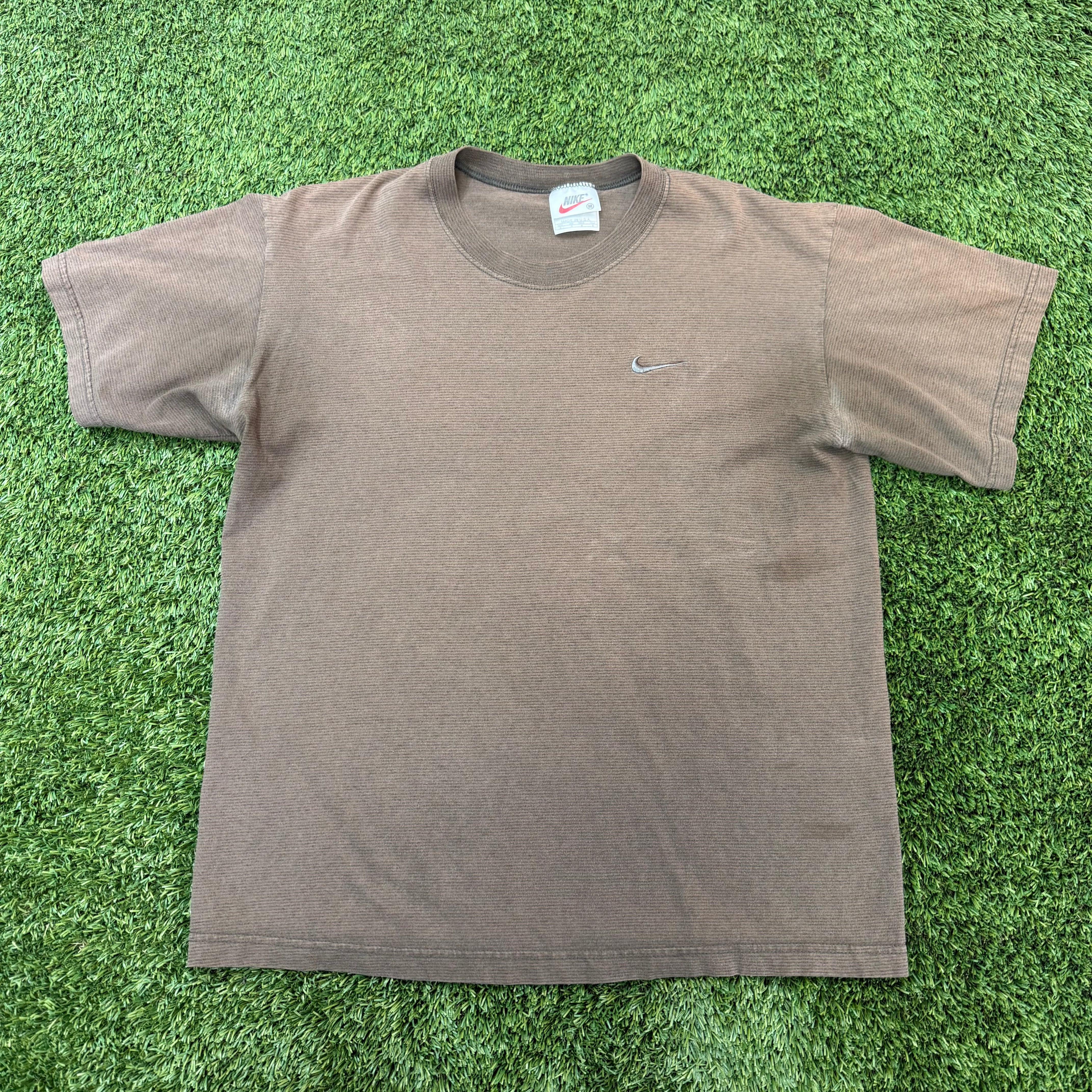 Nike Vintage Brown Stripe Short Sleeve, L