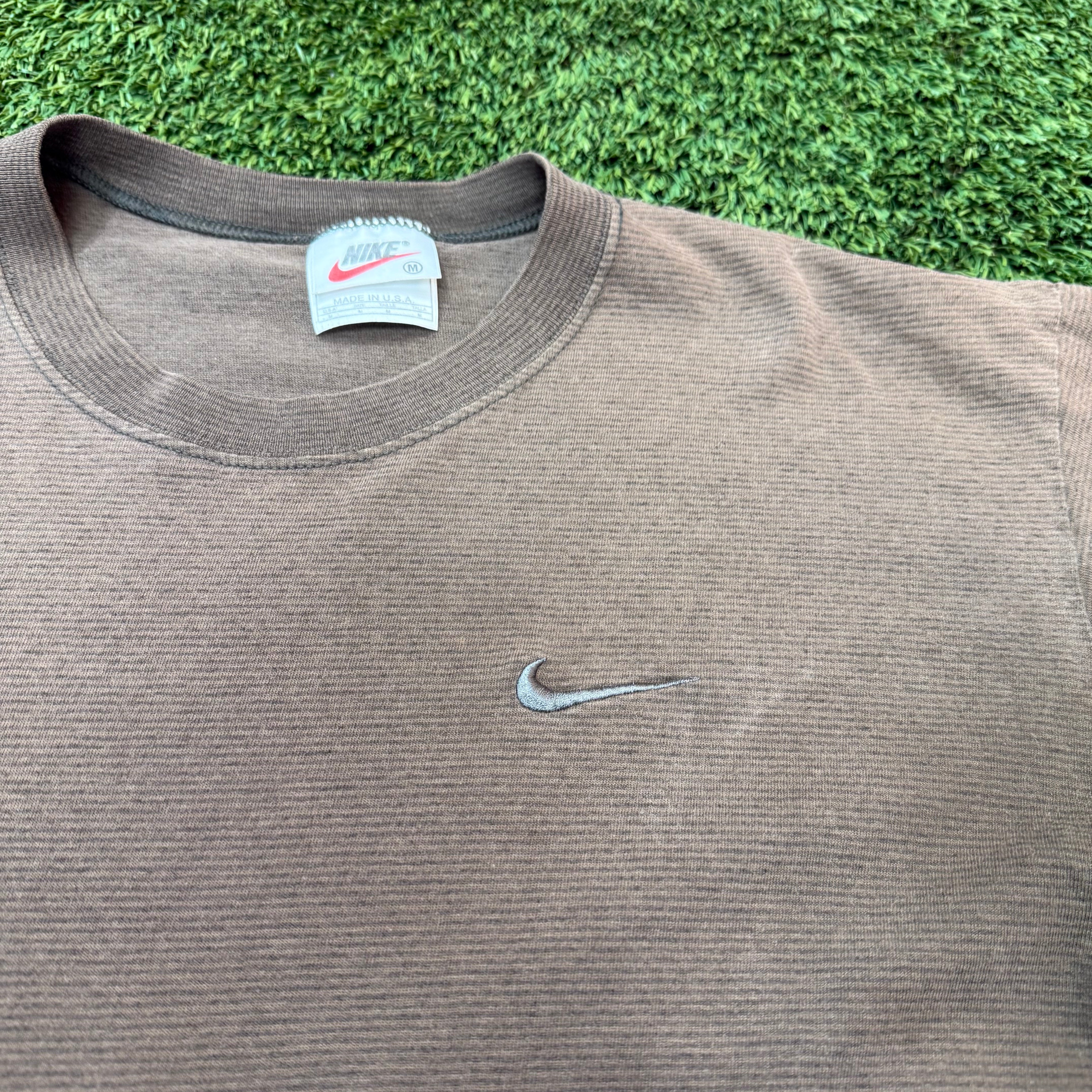 Nike Vintage Brown Stripe Short Sleeve, L