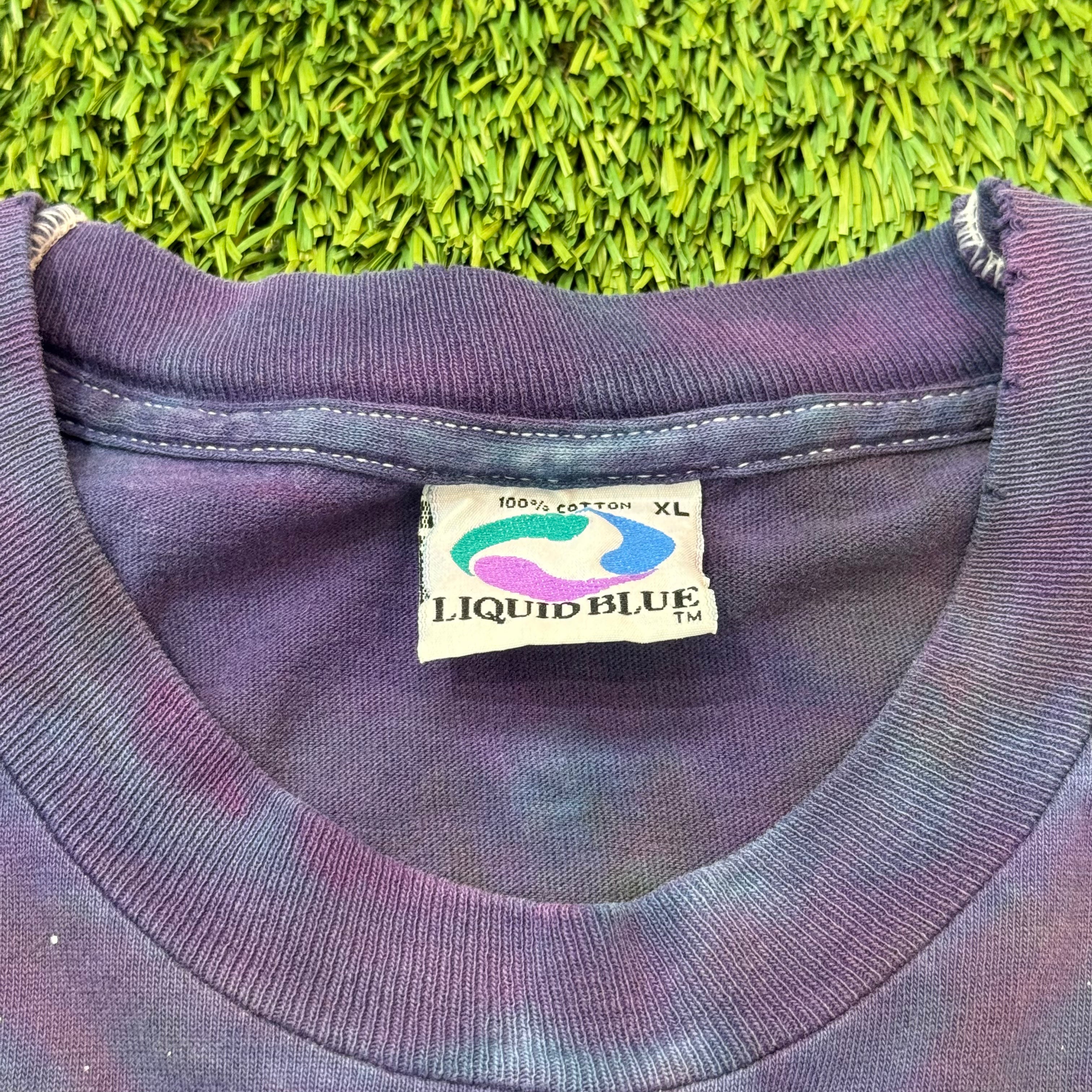 Vintage Liquid Blue Tie Dye Galaxy Shirt, XL
