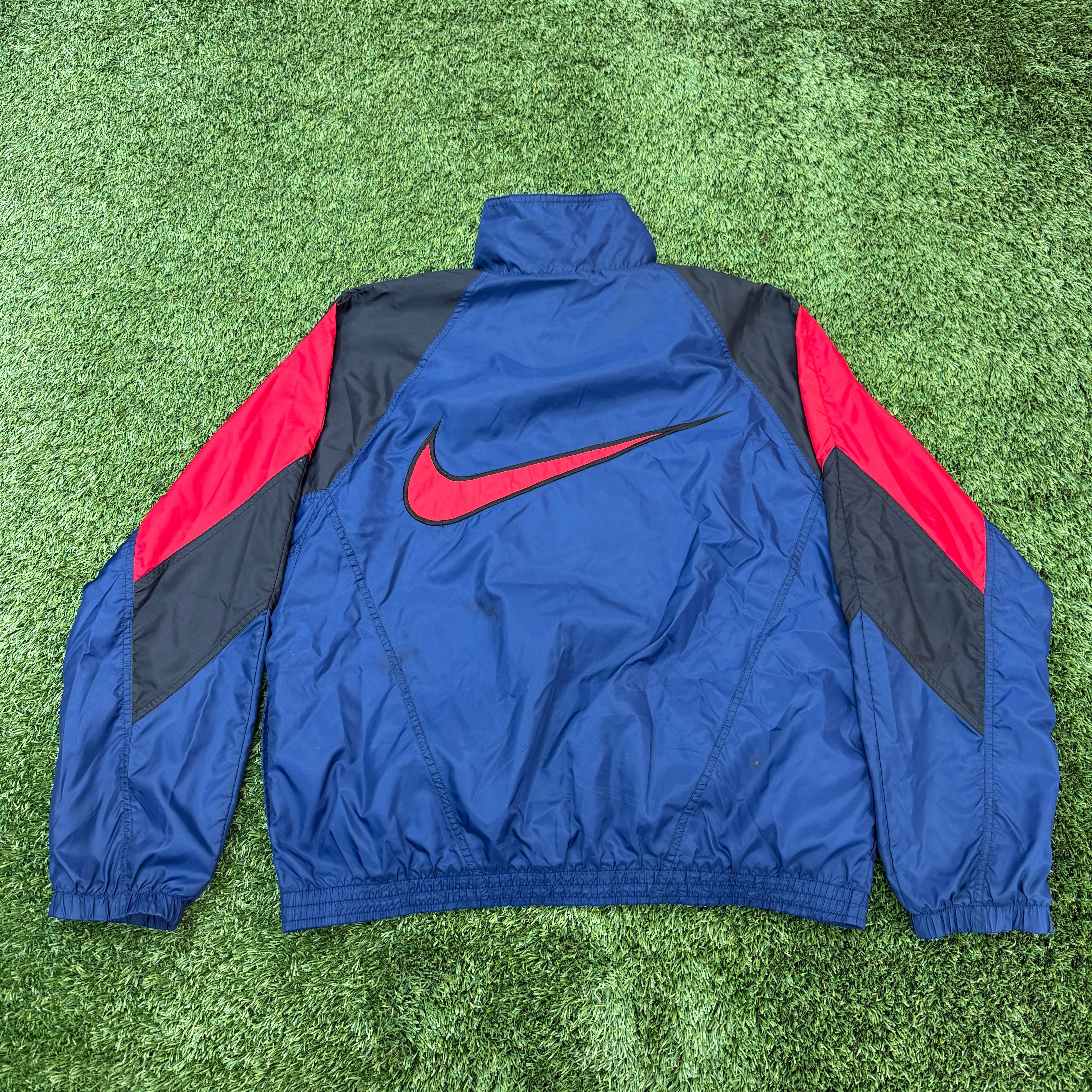 Nike Vintage Red and Navy Windbreaker, L