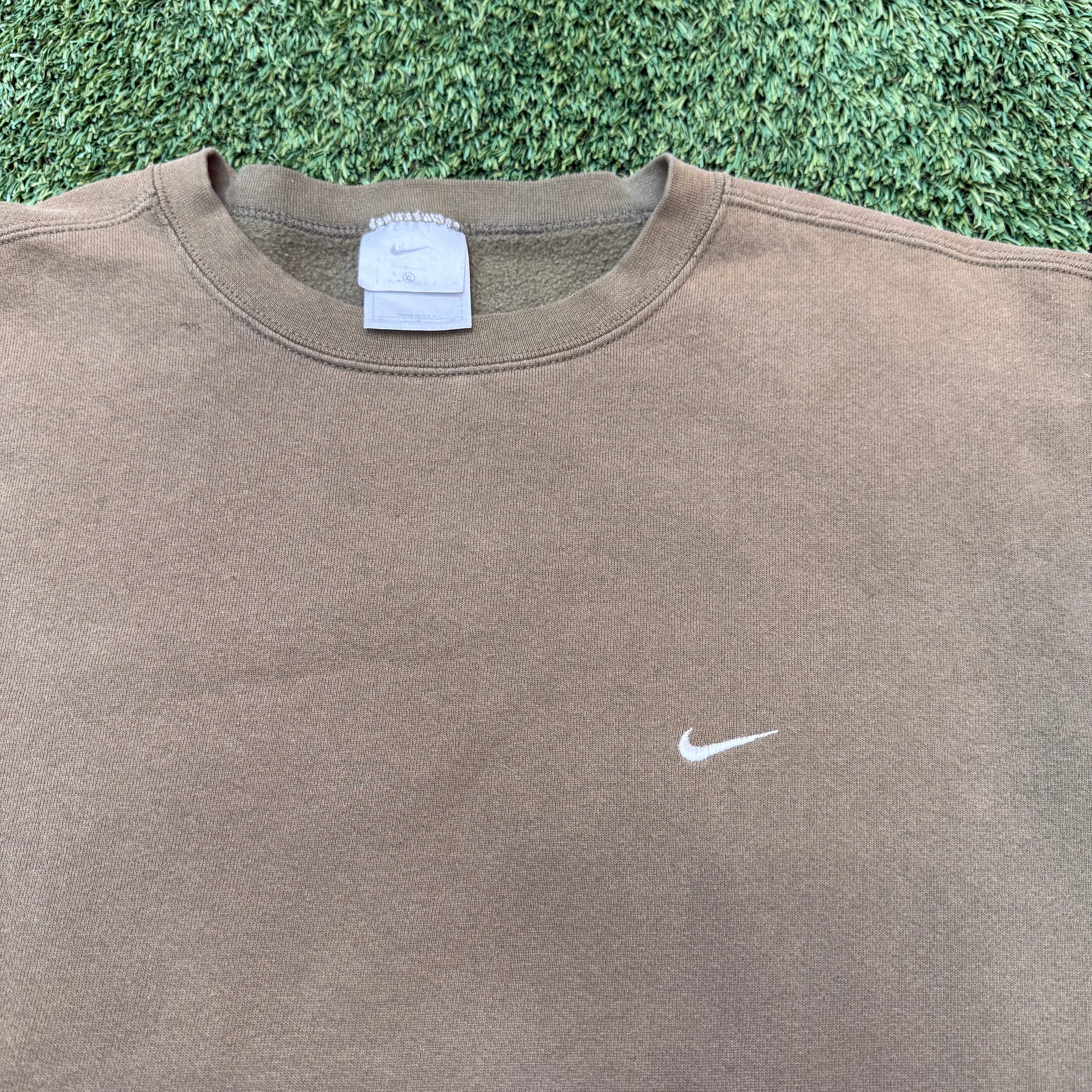 Nike Vintage Khaki Green Crewneck, XL