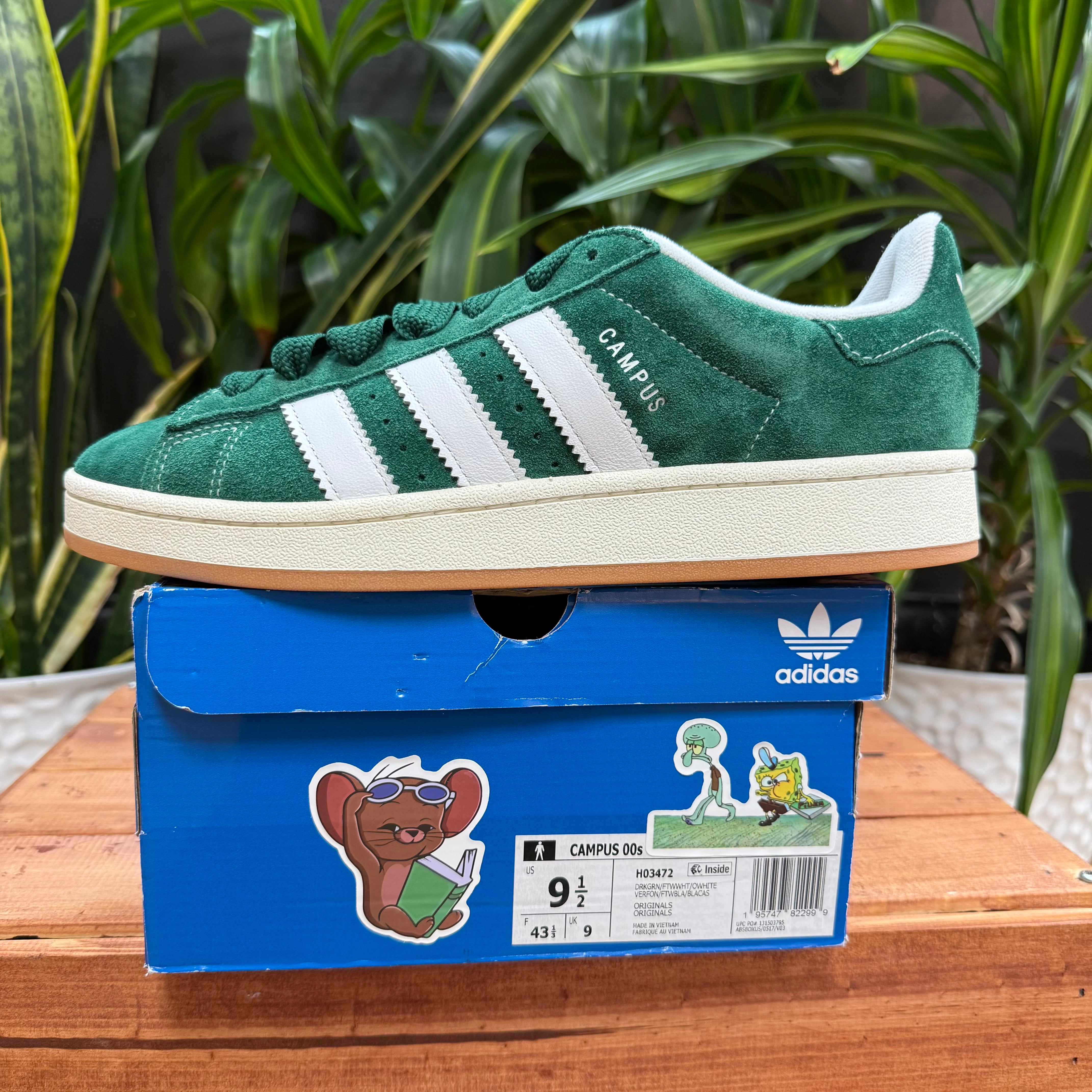 Adidas Campus 00s 'Dark Green Cloud White', Mens 9.5, W11