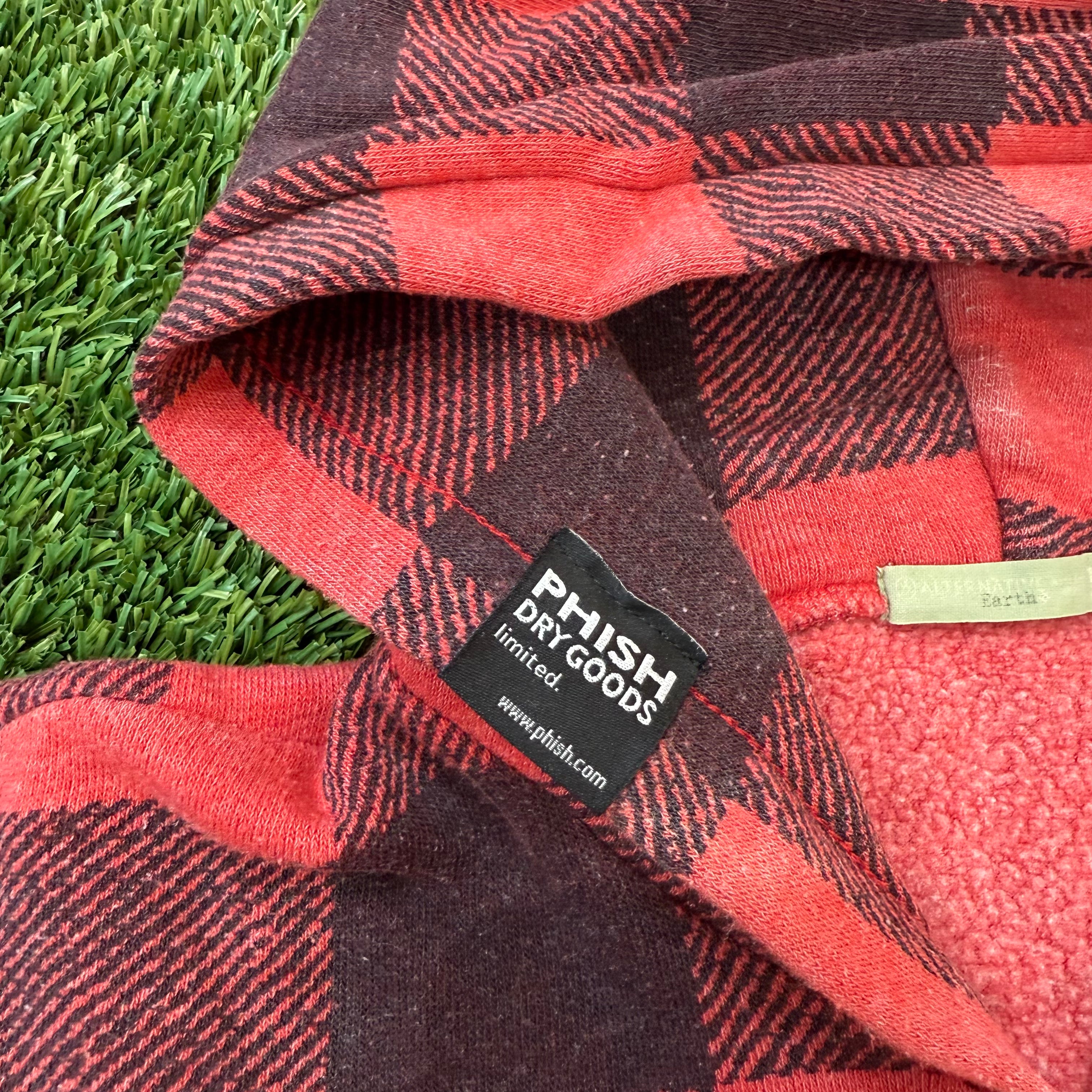 Vintage Phish Burlington VT Red Plaid Hoodie, M