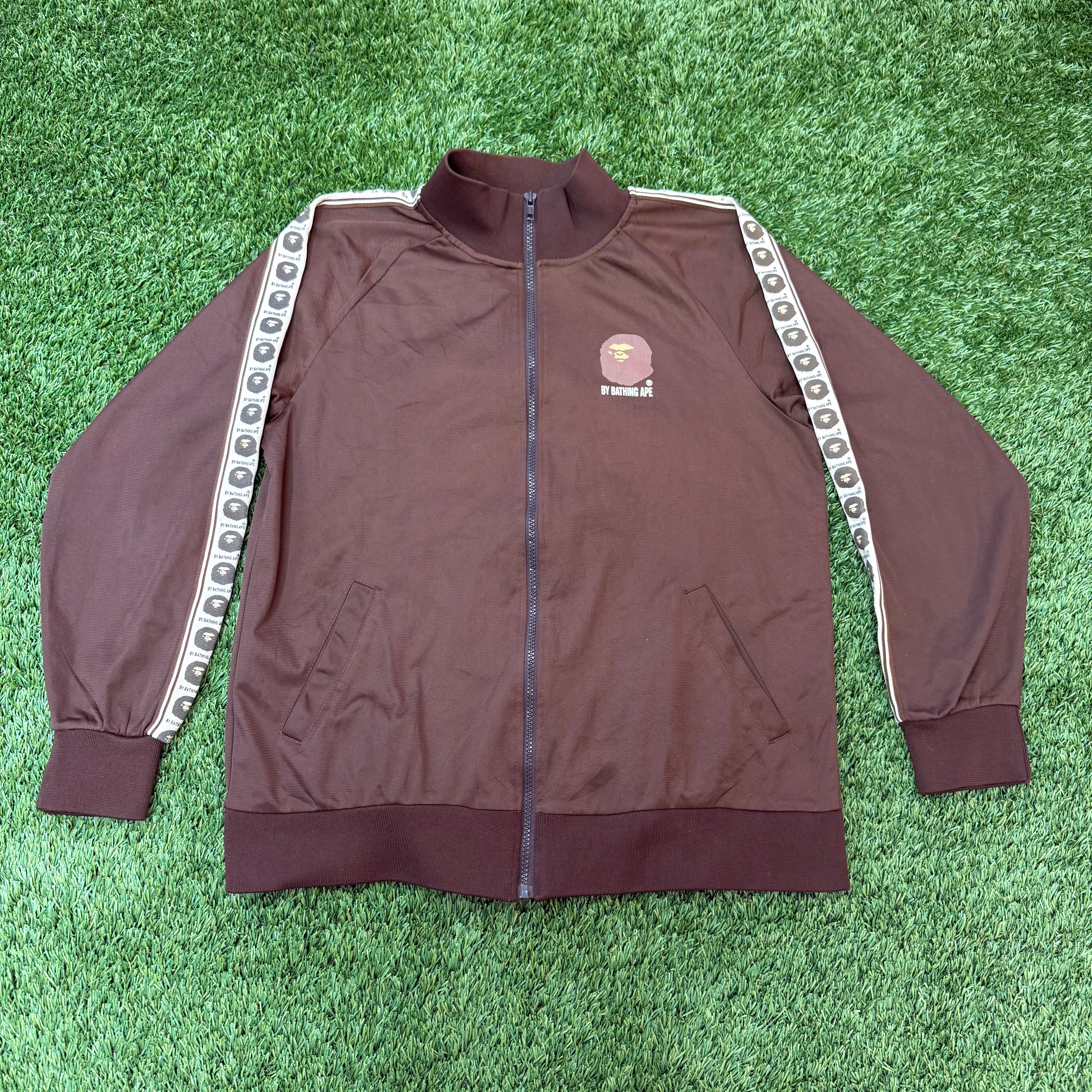 Vintage BAPE Made in Japan Brown Zip Up, M