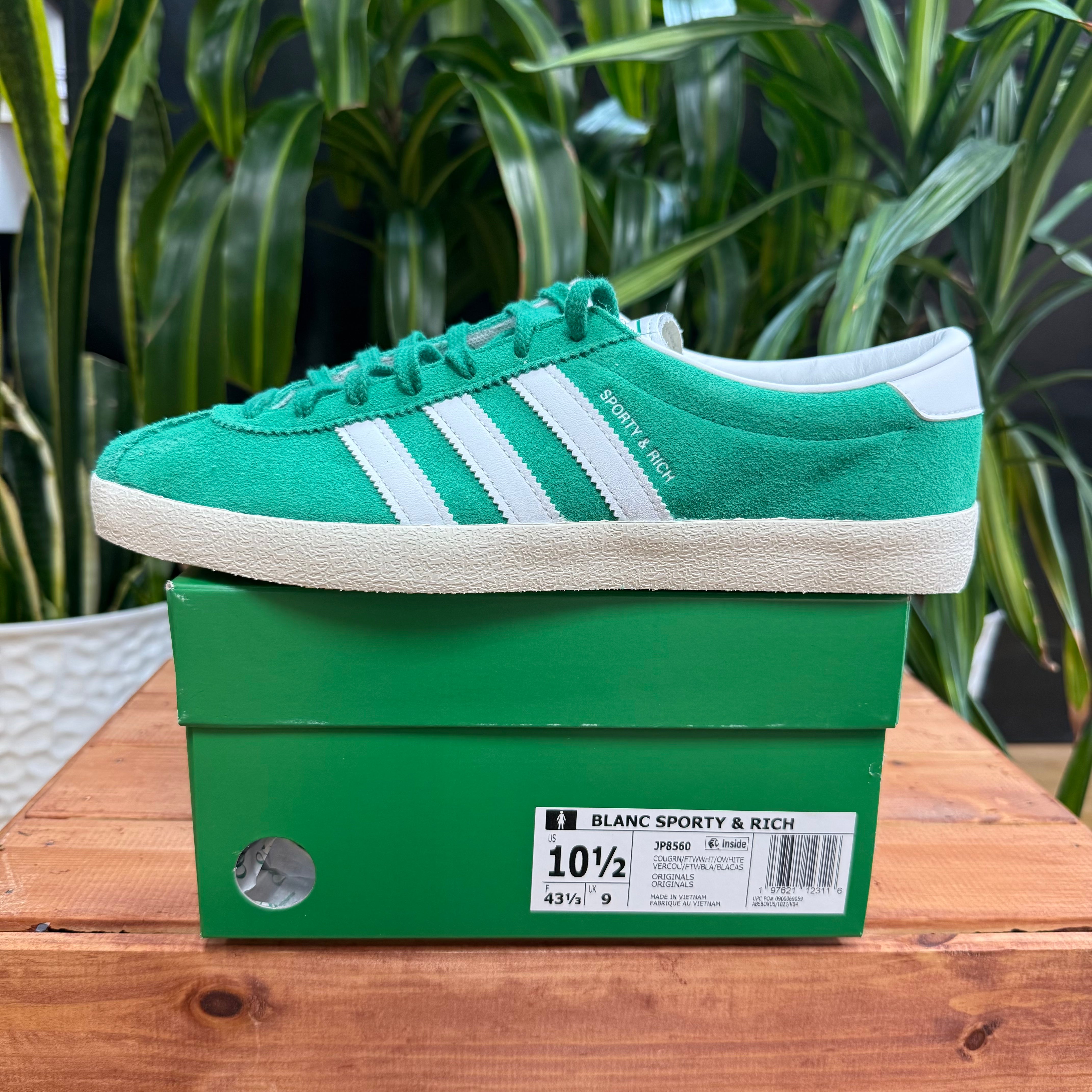 Adidas Blanc Sporty & Rich Court Green, Mens 9, W10.5