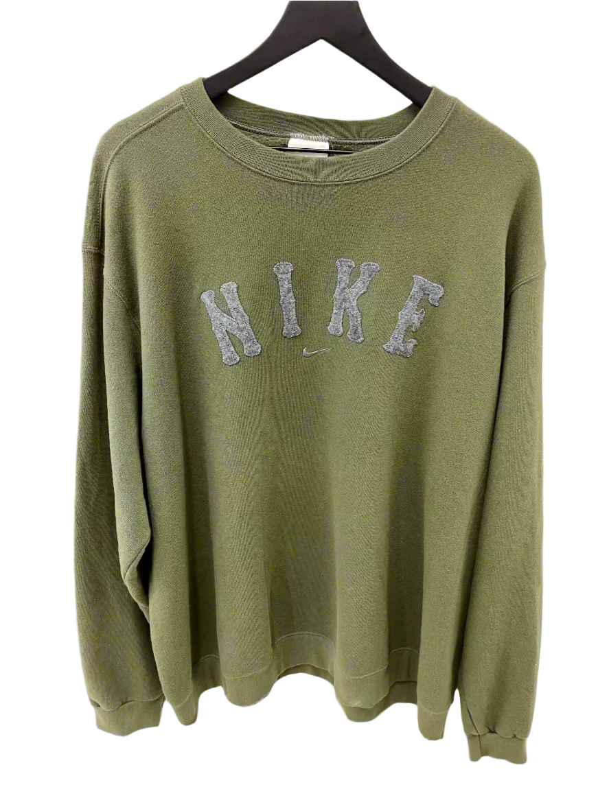 Nike Vintage Green Spell Out Center Crewneck, 2XL